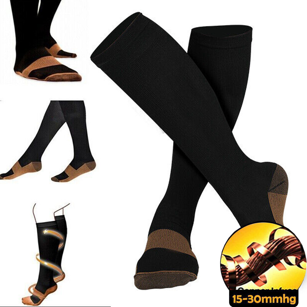 Copper Compression Socks 15-20mmHg Best for Men Women Running Athletic Medical #
