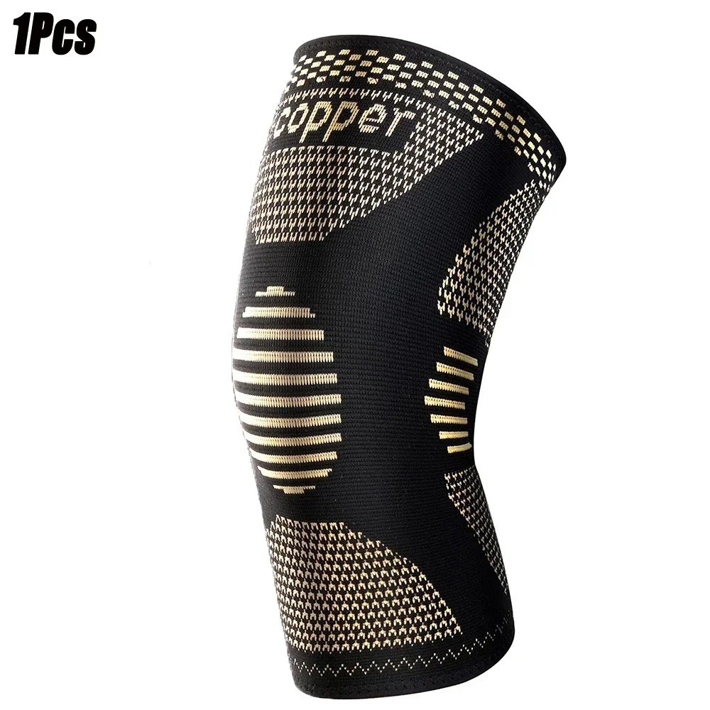 Copper Knee Sleeves Silver Compression Brace Support Sport Joint Injury Pain Gym
