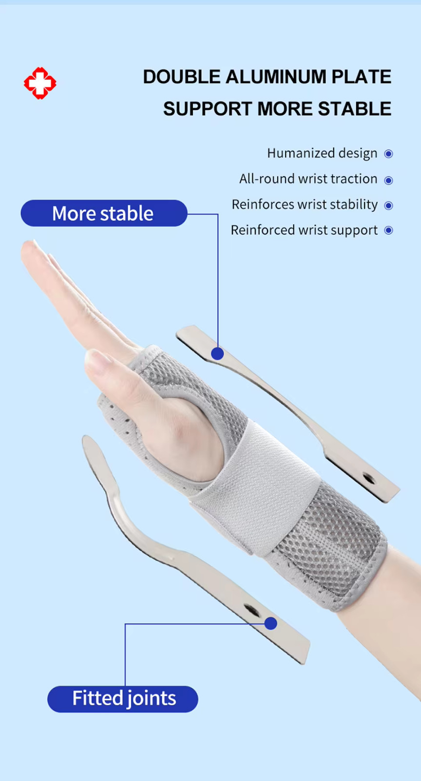 Breathable Wrist Support with Splint, Arthritis Brace Carpal Tunnel Tendons