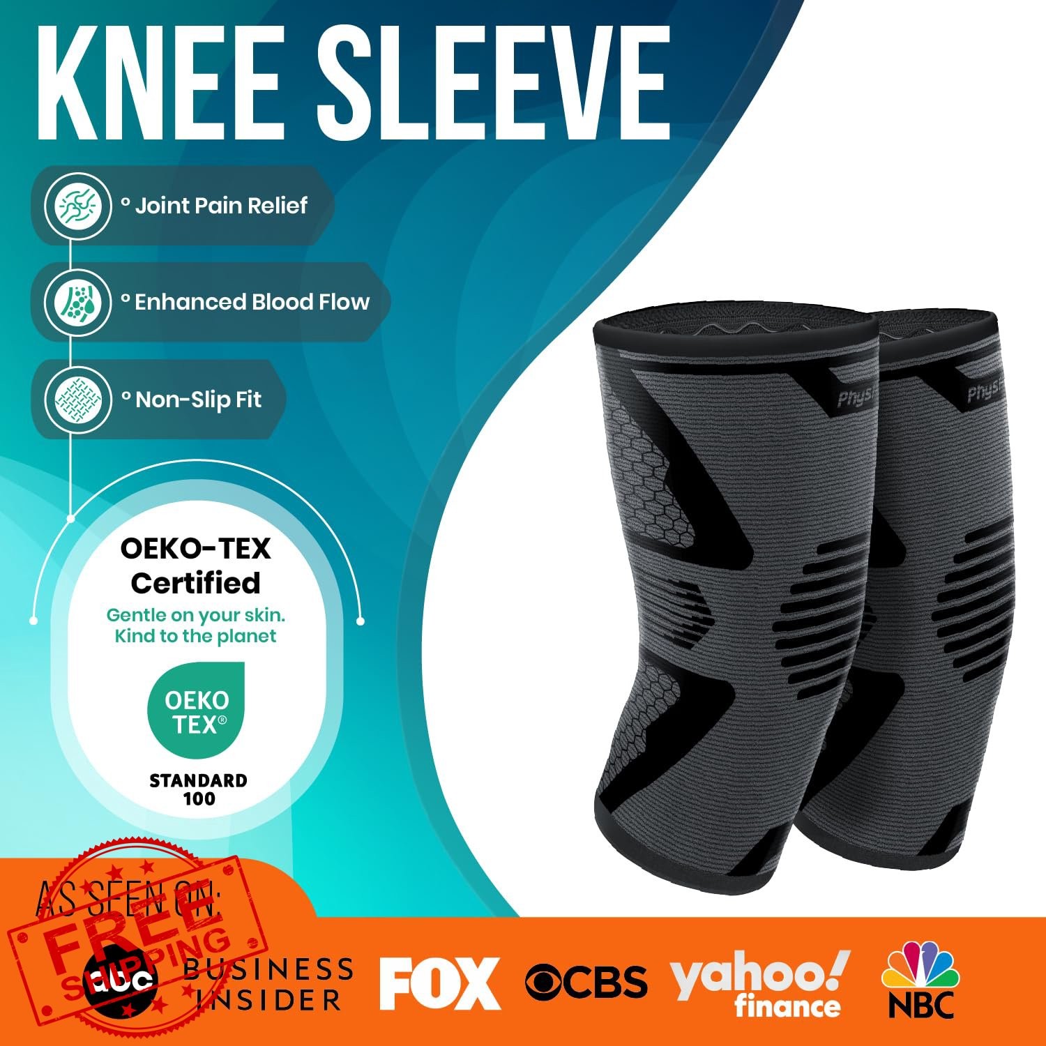 PhysFlex Knee Brace Black Medium