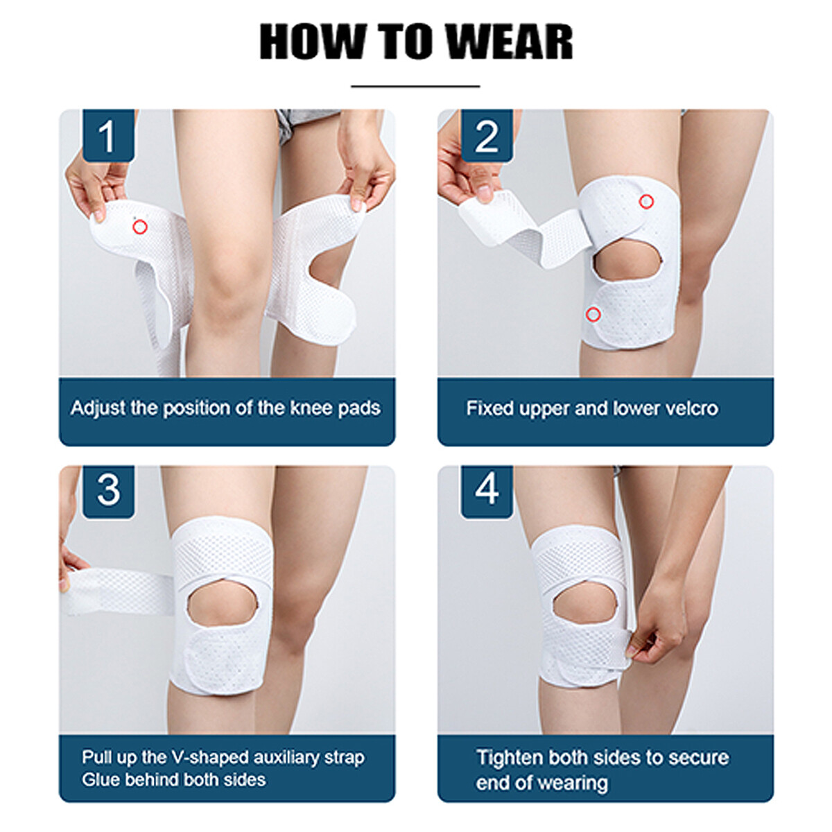 2x Knee Brace Meniscus Compression Sleeve Joint Support Patella Stabilizer Wrap