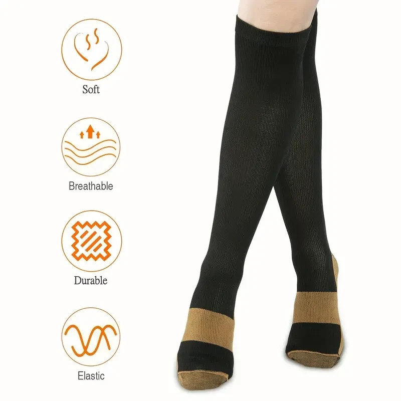 Copper Compression Socks 20-30mmHg Graduated Support Mens Womens S-XXL Wholesale