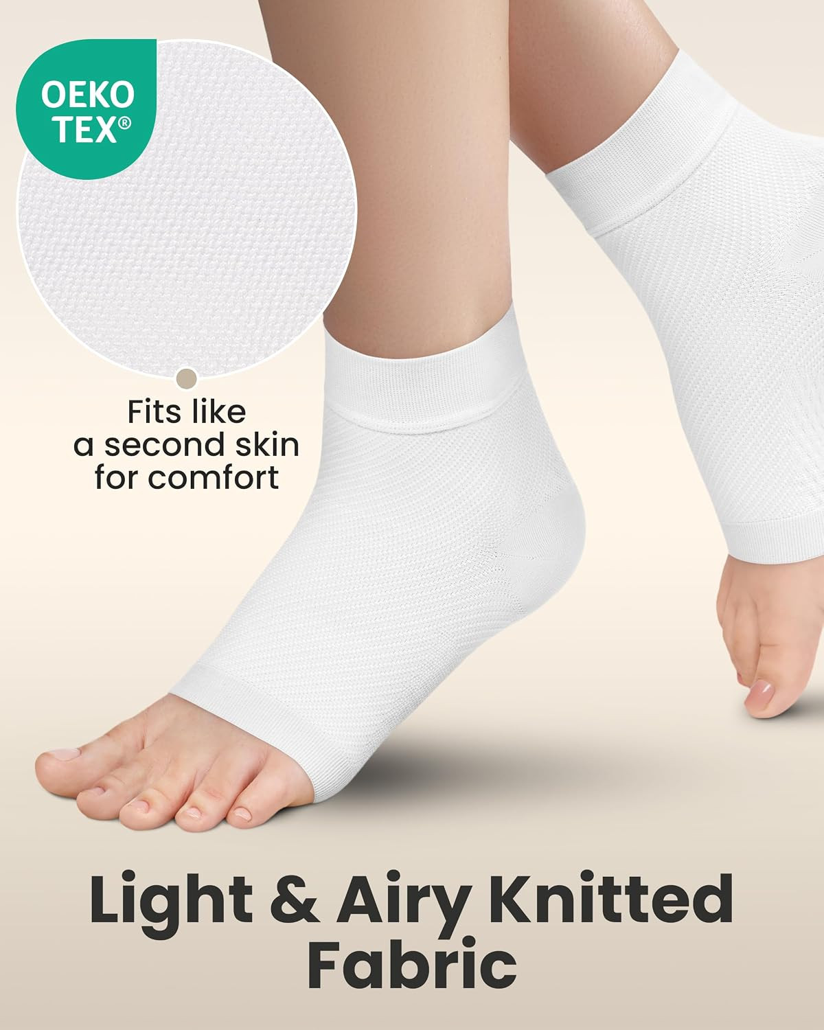Ankle Compression Sleeve – 1-Pair, Plantar Fasciitis Braces – Open Toe Compressi
