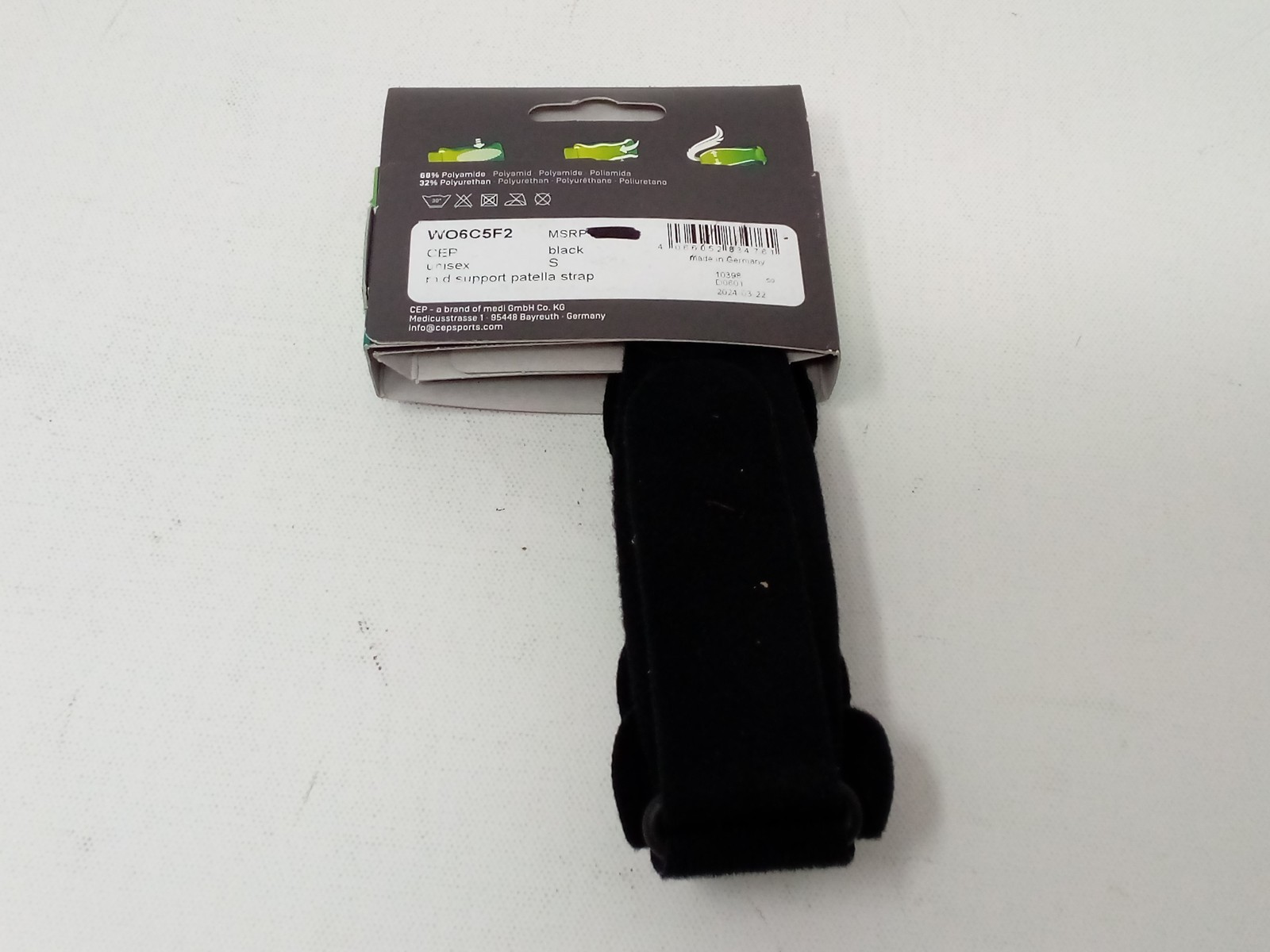 Cep Mid Support Patella Strap Small Black Unisex Adjustable 11.5 to 14.75 in.