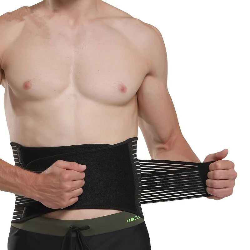 Lower Back Support Brace Lumbar Waist Belt Double Pull Breathable Belt Men Women