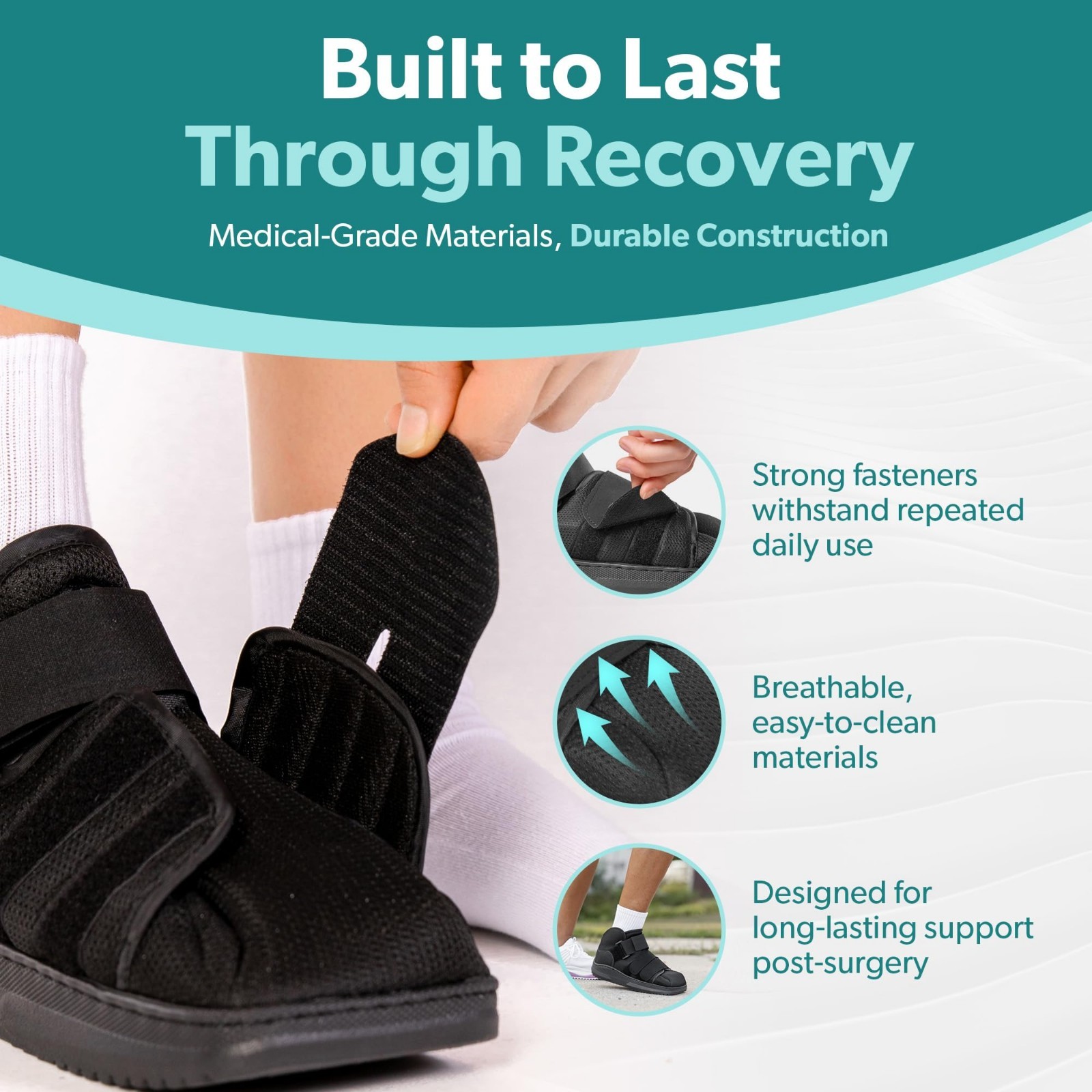 Lightweight Closed Toe Medical Walking Shoe – Fracture Boot for Foot Recovery, B