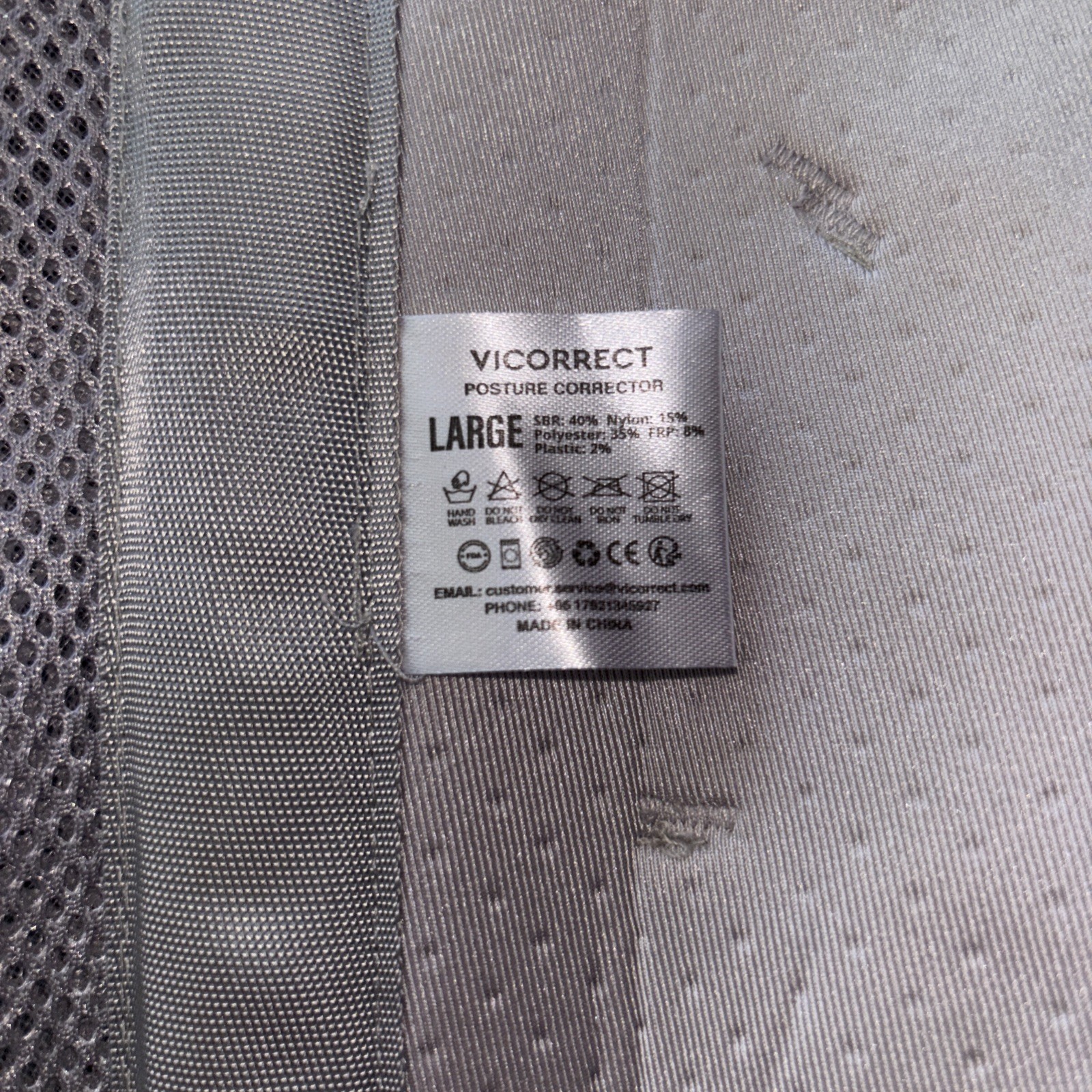 vicorrect Posture Corrector Grey Size L Adjastable