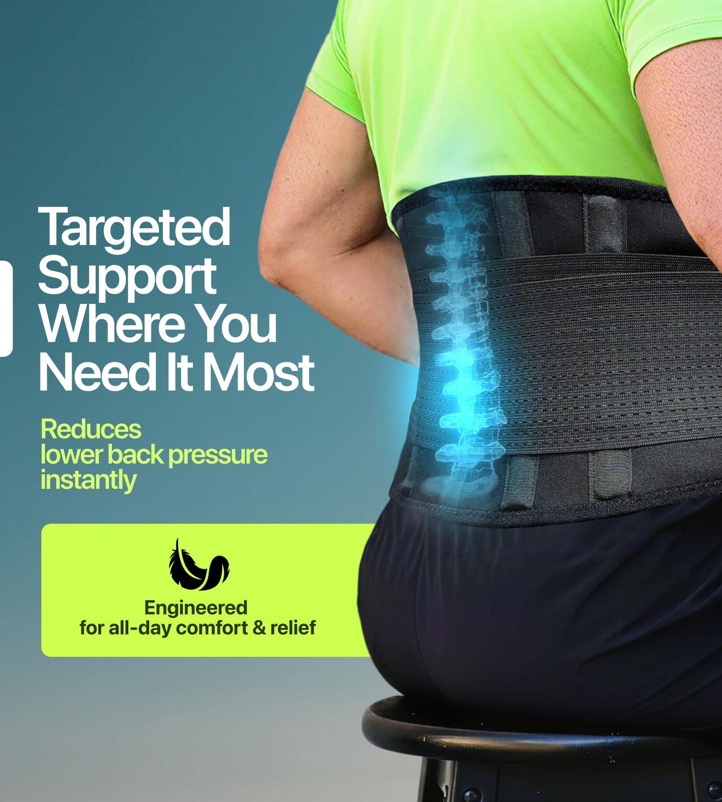 Plus Size Lower Back Brace 5XL Adjustable Lumbar Support Belt Sciatica