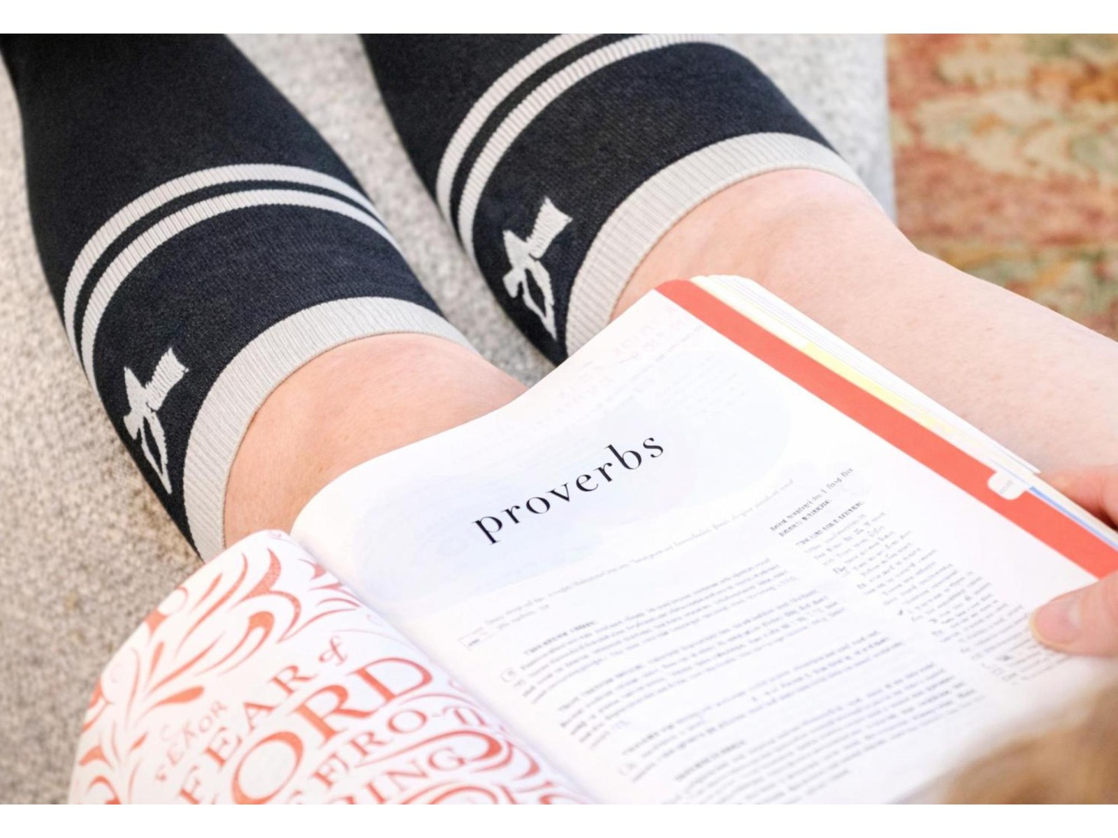 2 Pack Black Knee High Compression Socks Women Men Graduated Christian Gifts