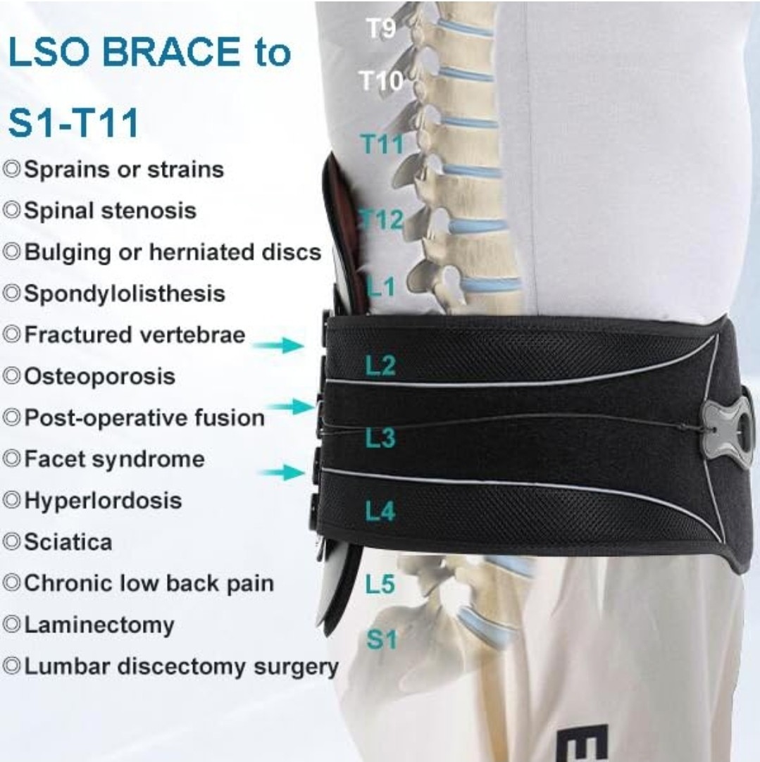 LSO Spine Decompression Support ARC Full Lower Back Brace for Women Men One Size