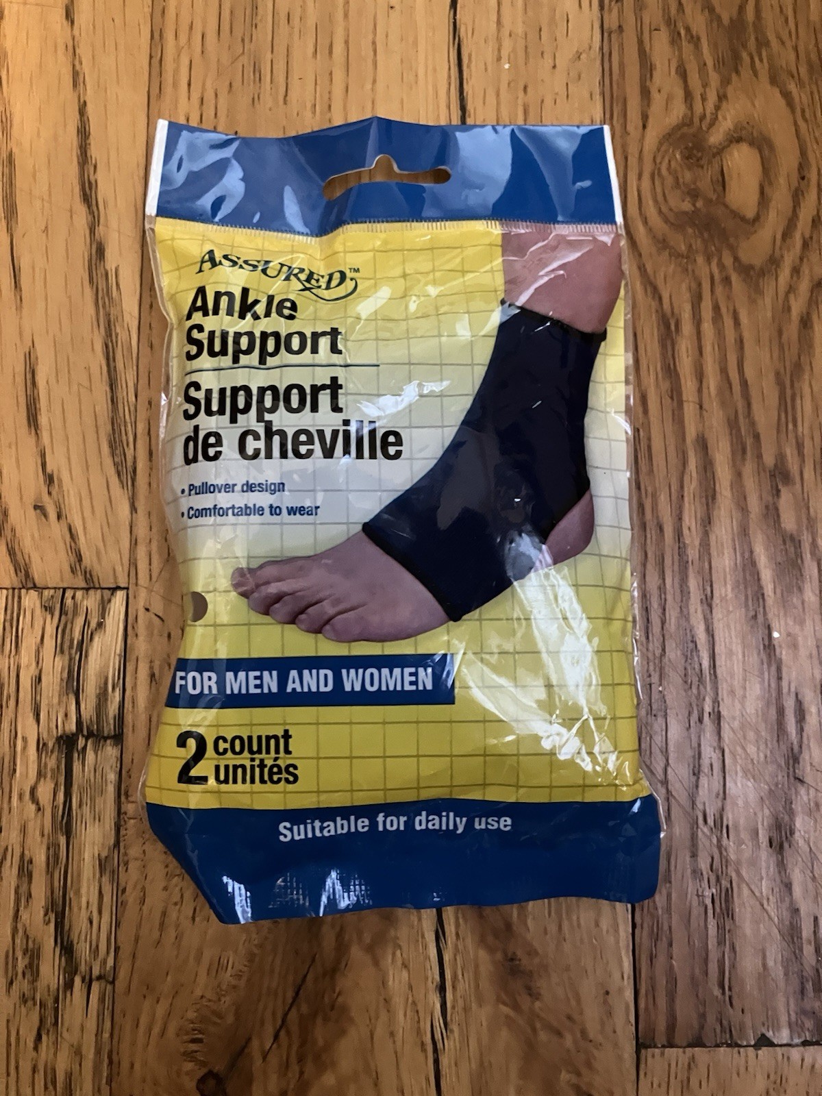 Assured ANKLE SUPPORT for Men & Women 2 Pack Brand NEW Pullover Stretch