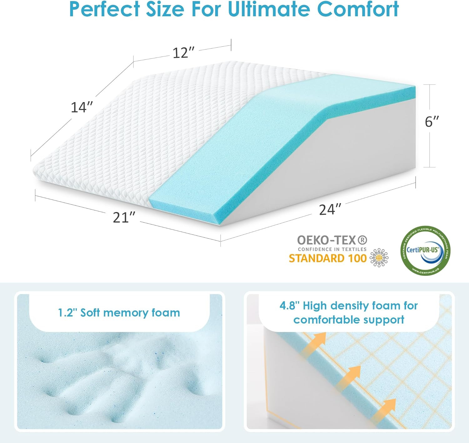 6-Inch Adjustable Leg Elevation Pillows for Swelling Pain Relief | Cooling Gel M