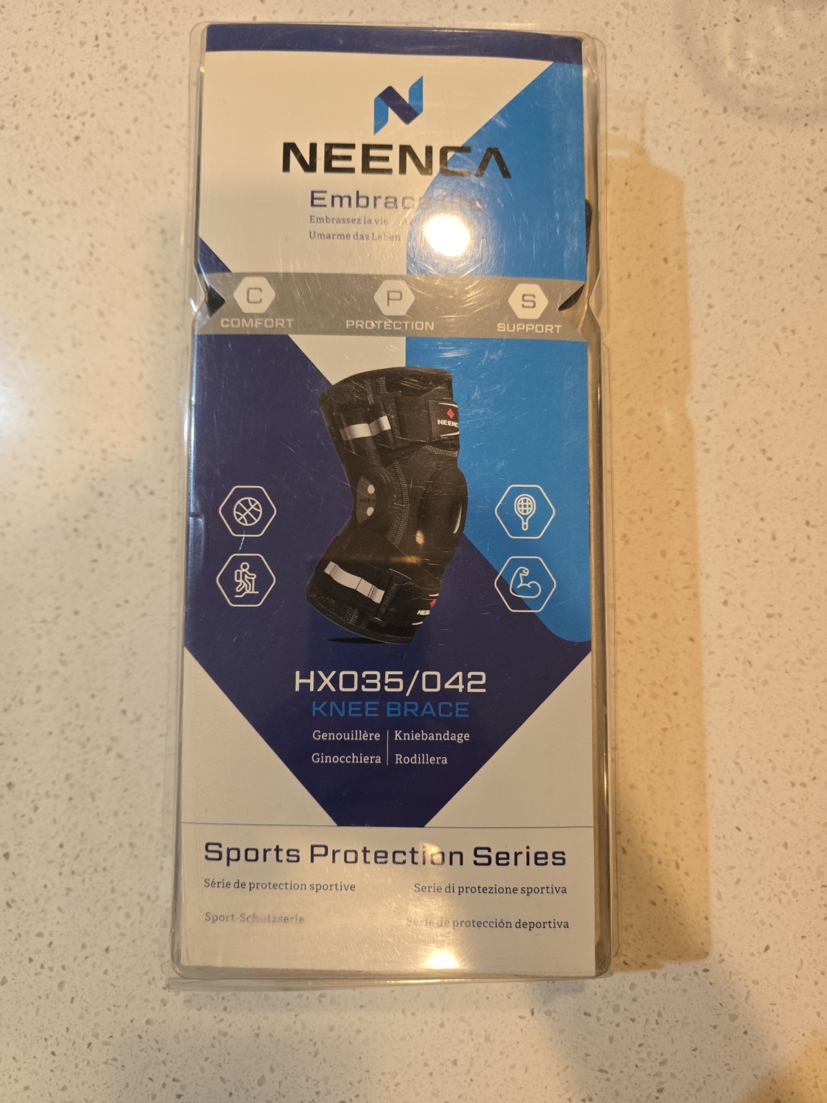 NEENCA Professional Knee Brace Hinged Support HX035/042 Black Size Large NEW