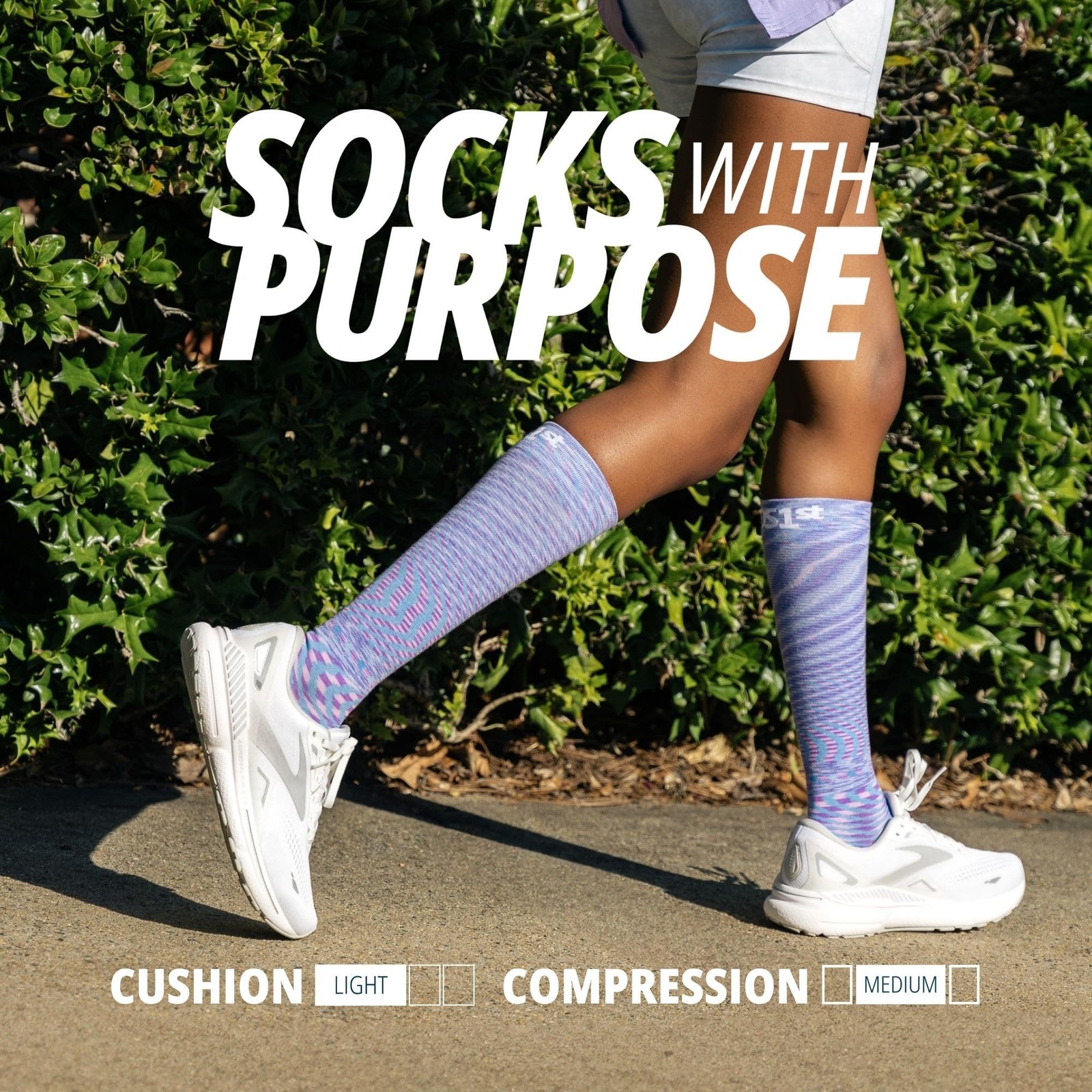 OS1st Wellness Compression Socks for circulation, swelling, deep Large, Black