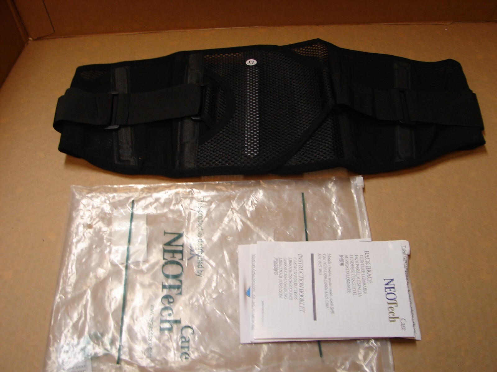 NEOTech Care Light Black Back Brace Men – XLARGE – New in Package