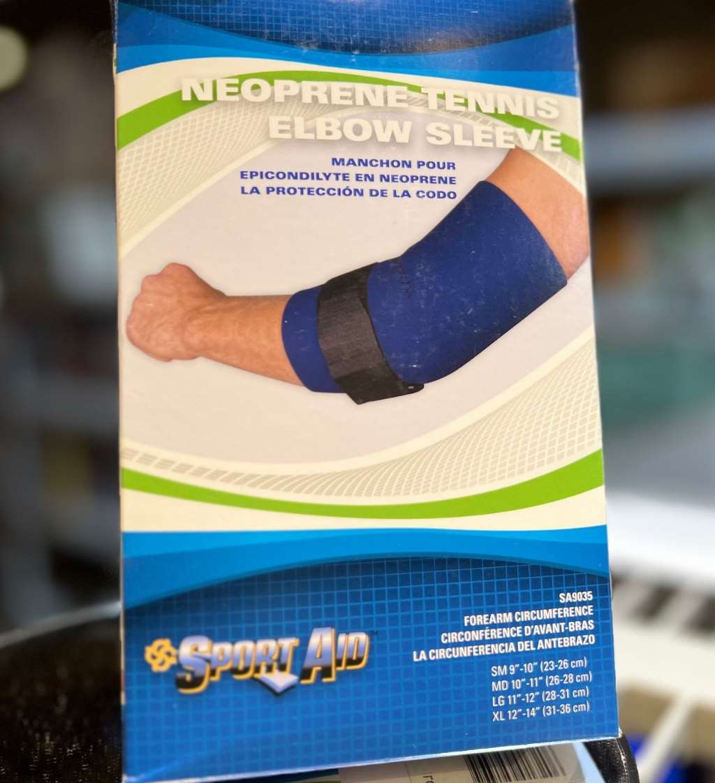 Sport Aid Neoprene Tennis Elbow Sleeve (Forearm circum. 8-9 Inches) Blue X-Small