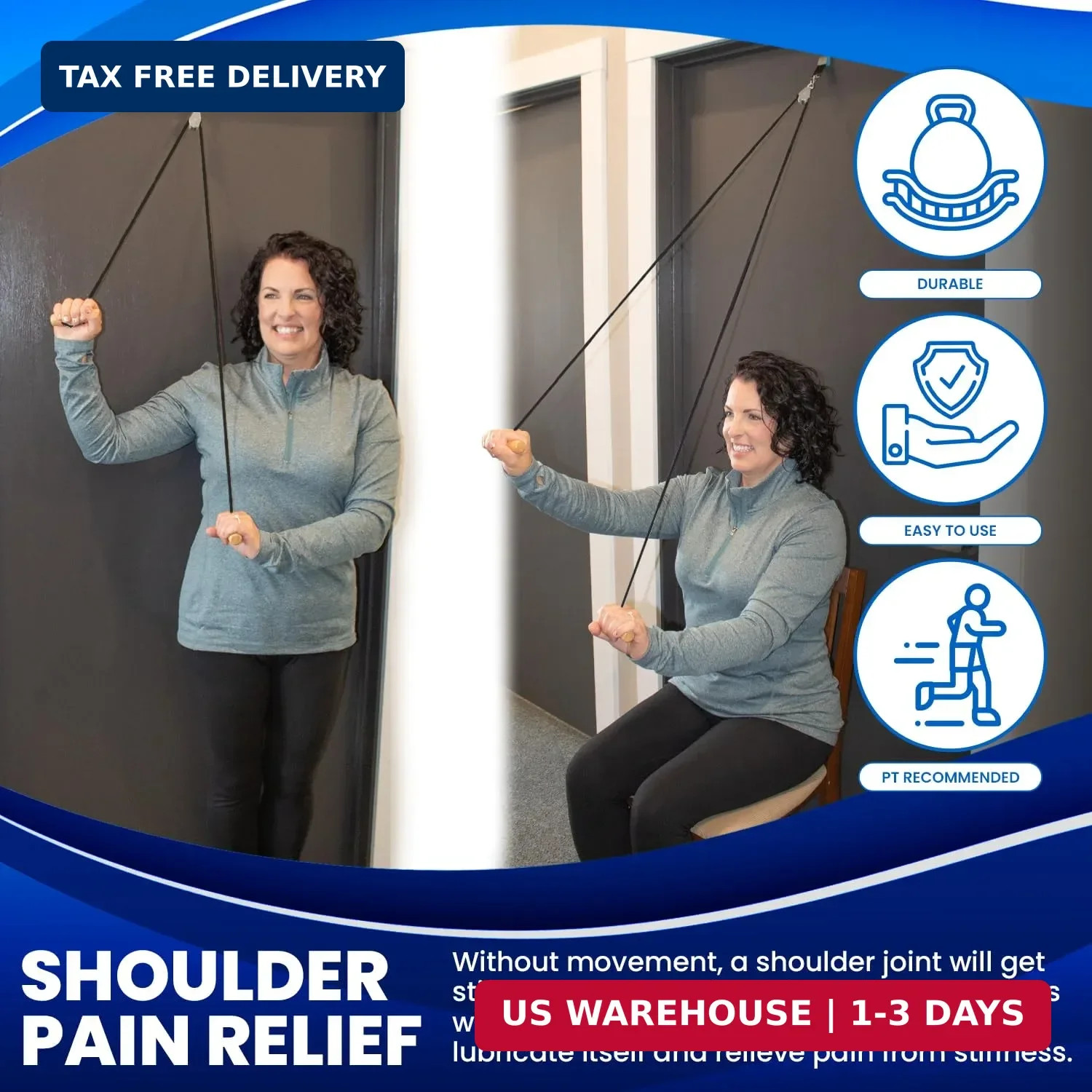 RangeMaster EconoRanger Shoulder Pulley for Over The Door Physical Therapy | Arm