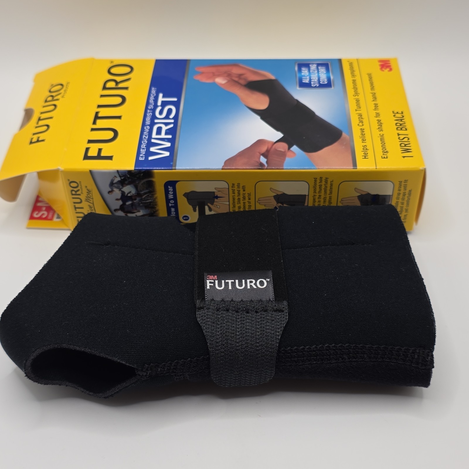 NEW 3M Futuro 48400 Wrist Brace Right Hand Moderate Stabilizing Support – S-M