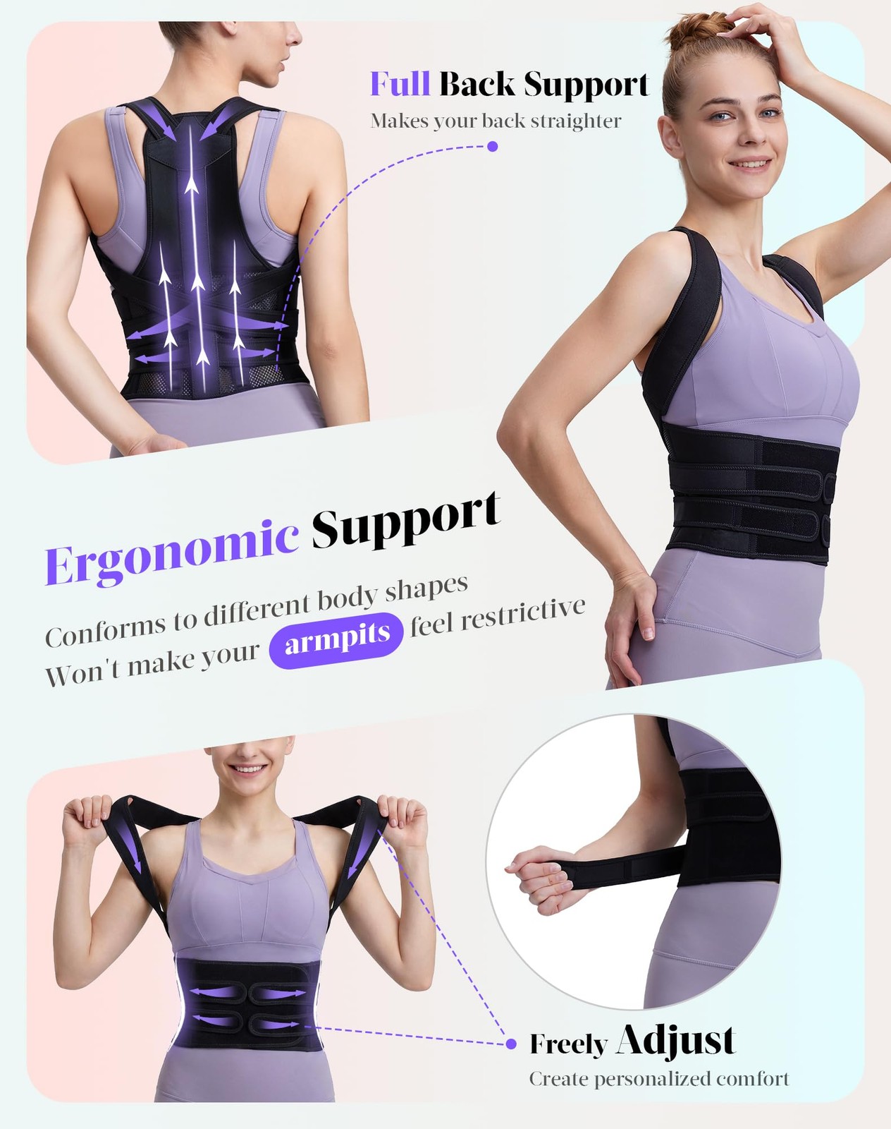 pluclike Posture Corrector Black Large