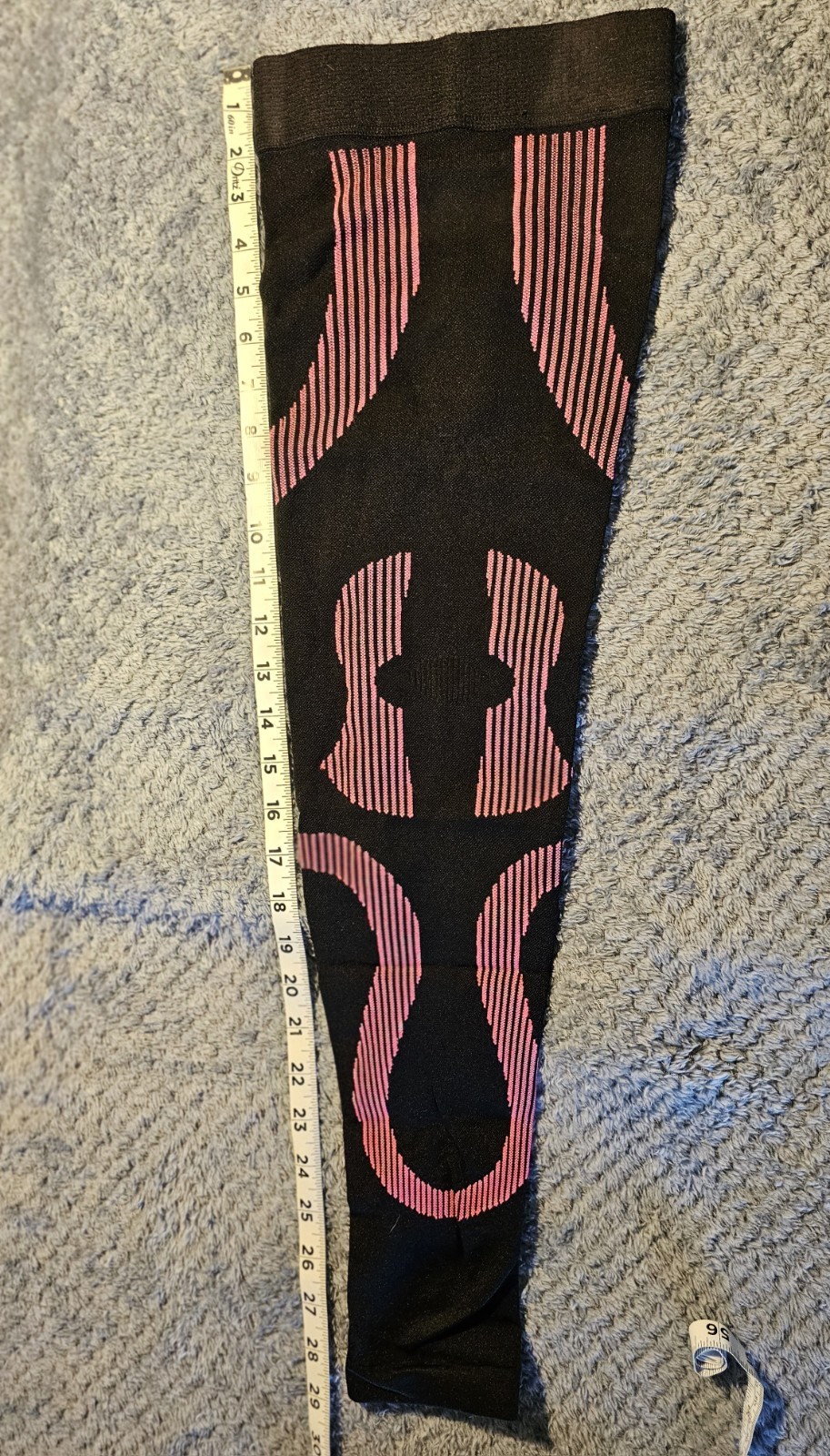 Sports Compression Leg Sleeve (1 Sleeve) Black Pink 20-30mmHg 2XL