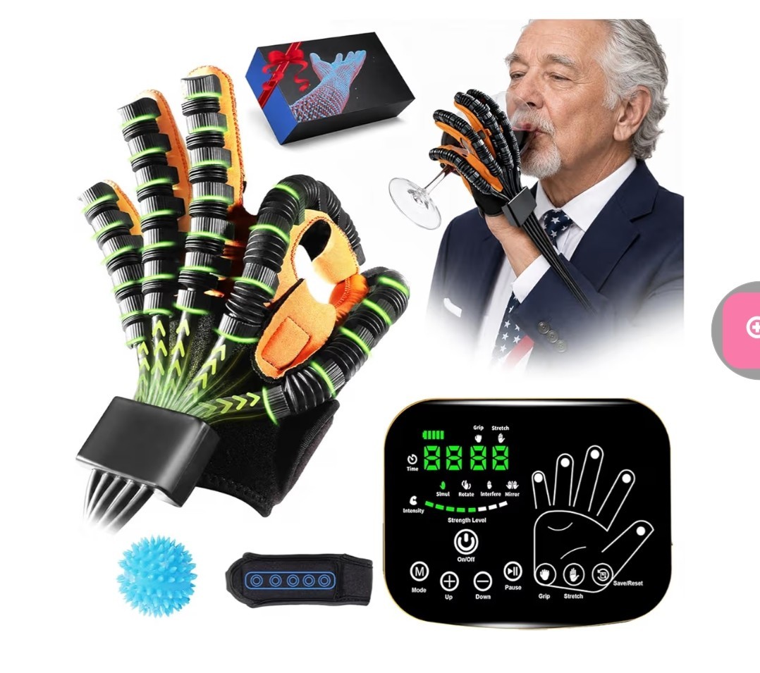 Rehabilitation Robot Glove for Stroke Hand Finger Recovery, Rechargeable Left M