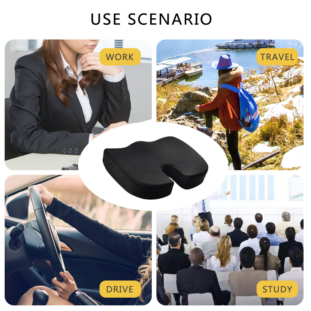 Memory Foam Coccyx Tailbone Seat Cushion Orthopedic Non-Slip Car Chair Pillow