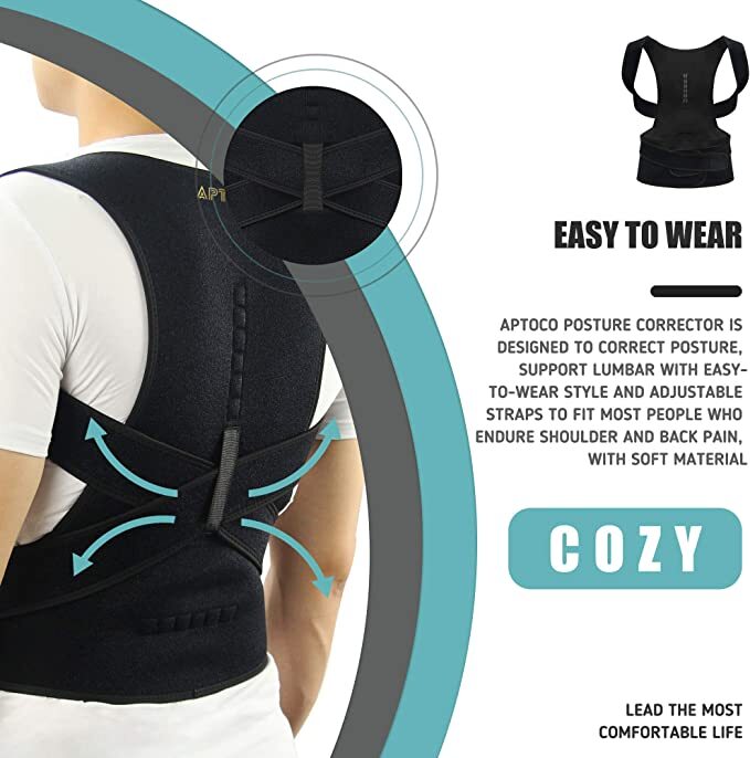 Full Back Support Posture Corrector Men/Women Adjustable 2XL/3XL lumbar back B