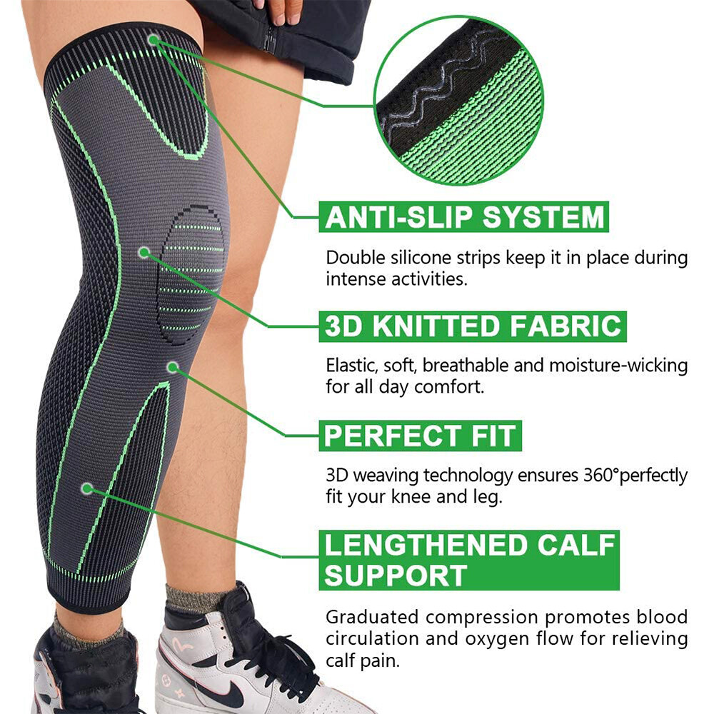 Women Men Leg Brace Thigh Compression Sleeve Socks Knee Calf Support Pain Relief