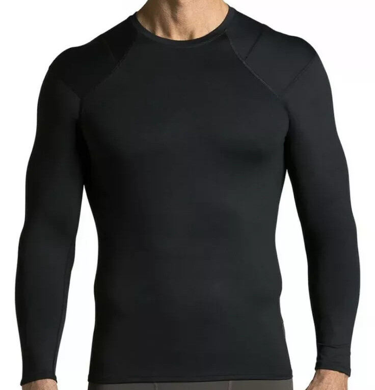 Tommie Copper Men’s Long Sleeve Shoulder Centric Support Shirt Black Size Medium