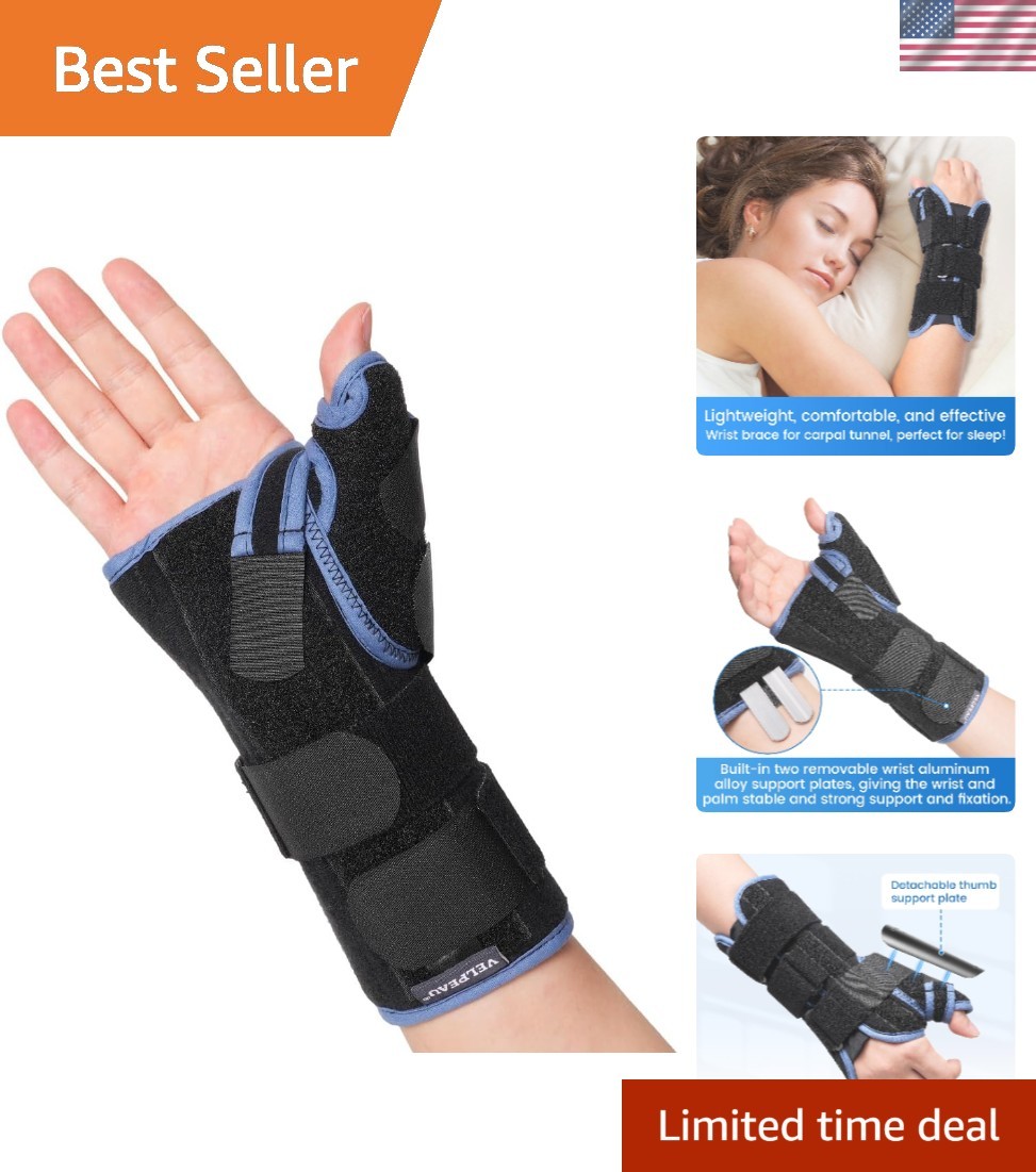Lightweight Carpal Tunnel Wrist Brace with Breathable Thumb Stabilizer – Medium