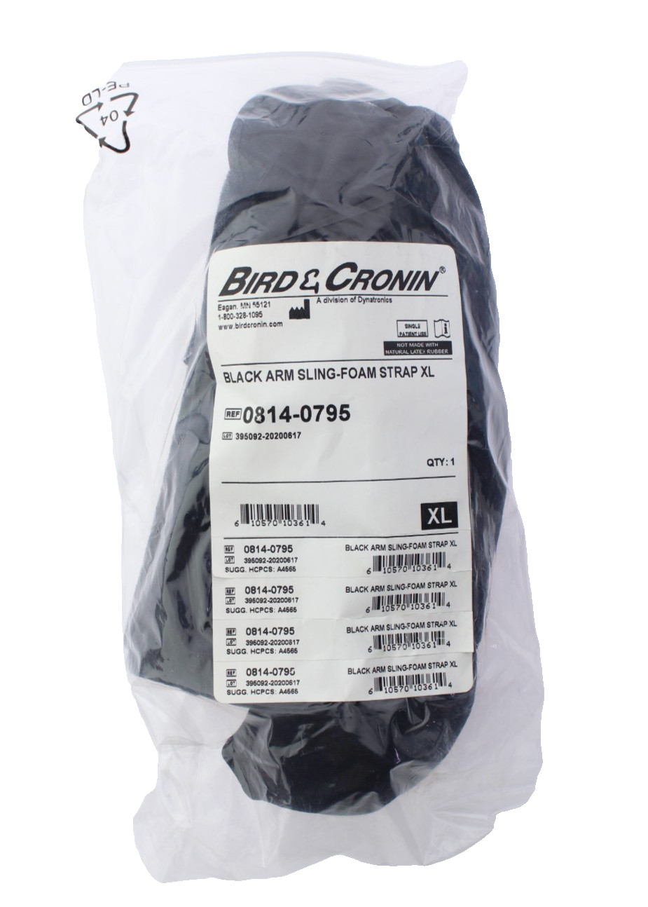NEW – BIRD & CRONIN Black ARM SLING w/FOAM STRAP – 0814-0795 – XL