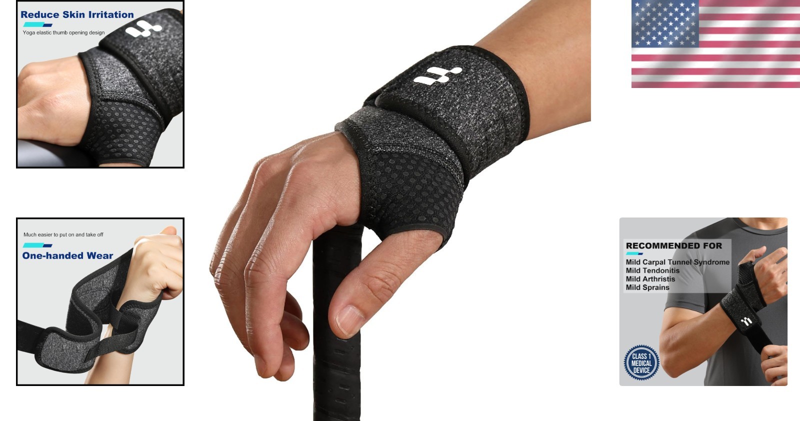 Versatile Compression Wrist Brace with Soft Thumb Design for Active Adults
