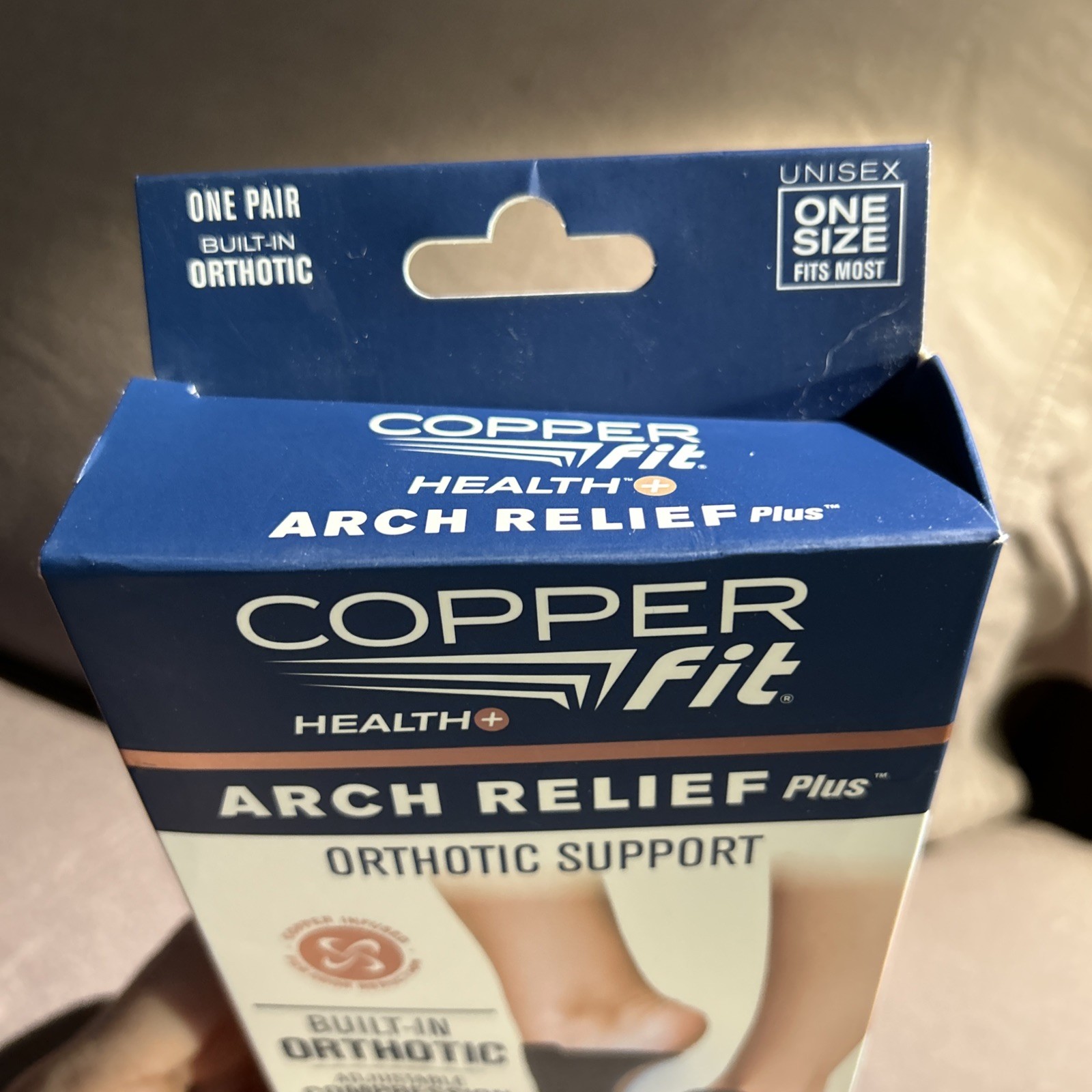 Copper Fit Health Unisex Arch Relief Plus with Built-In Orthotic Support – Black