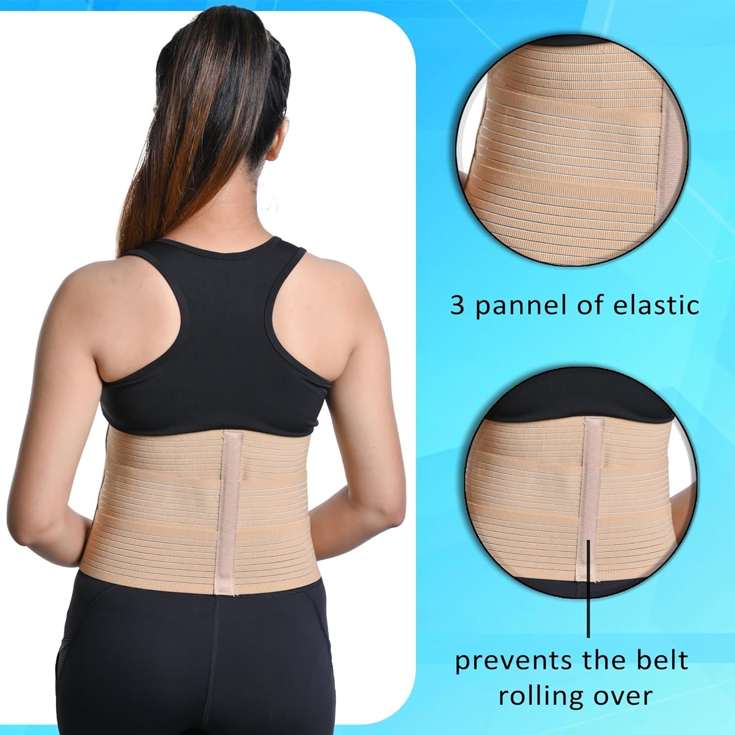 Abdomen Belt (8 Inches), Helps the Weak Abdominal Muscles & Toning the Abdomen