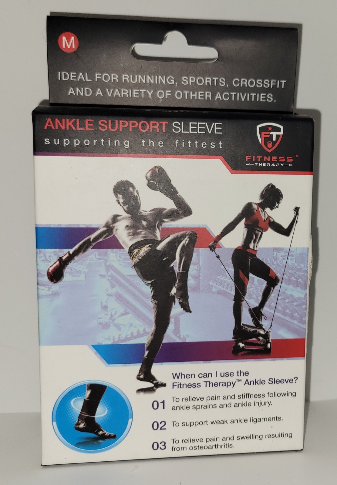 Ankle Support Sleeve Medium Size Fitness Therapy Ideal For Running, Sports New