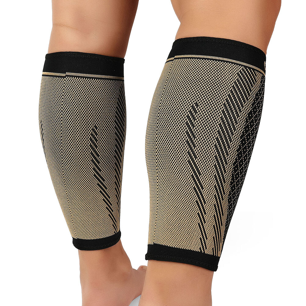COPPER Calf Compression Sleeve Running Leg Support Brace Sport Shin Splint Socks
