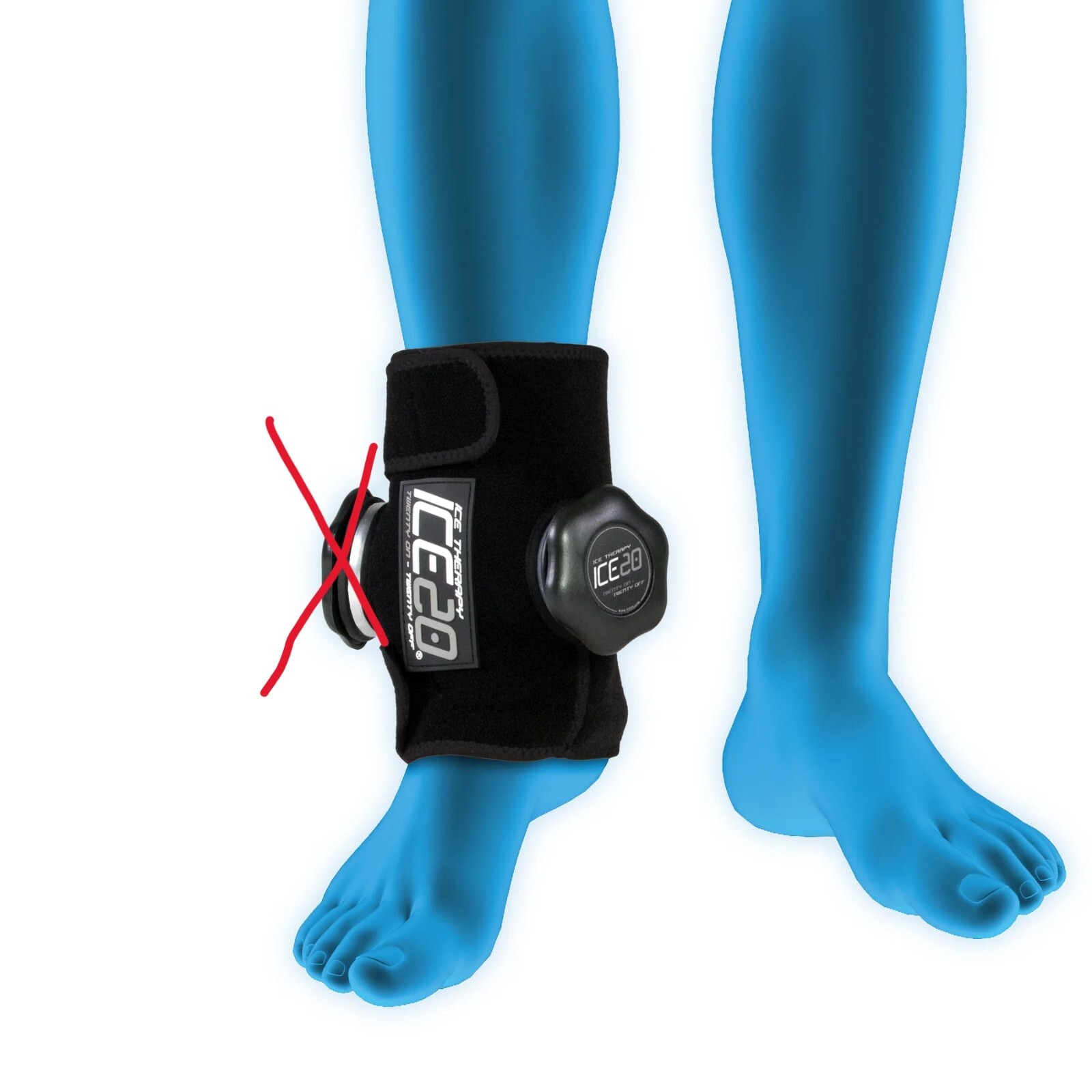 Bownet Ice20 Double Ankle Ice Compression Wrap **MISSING PARTS**