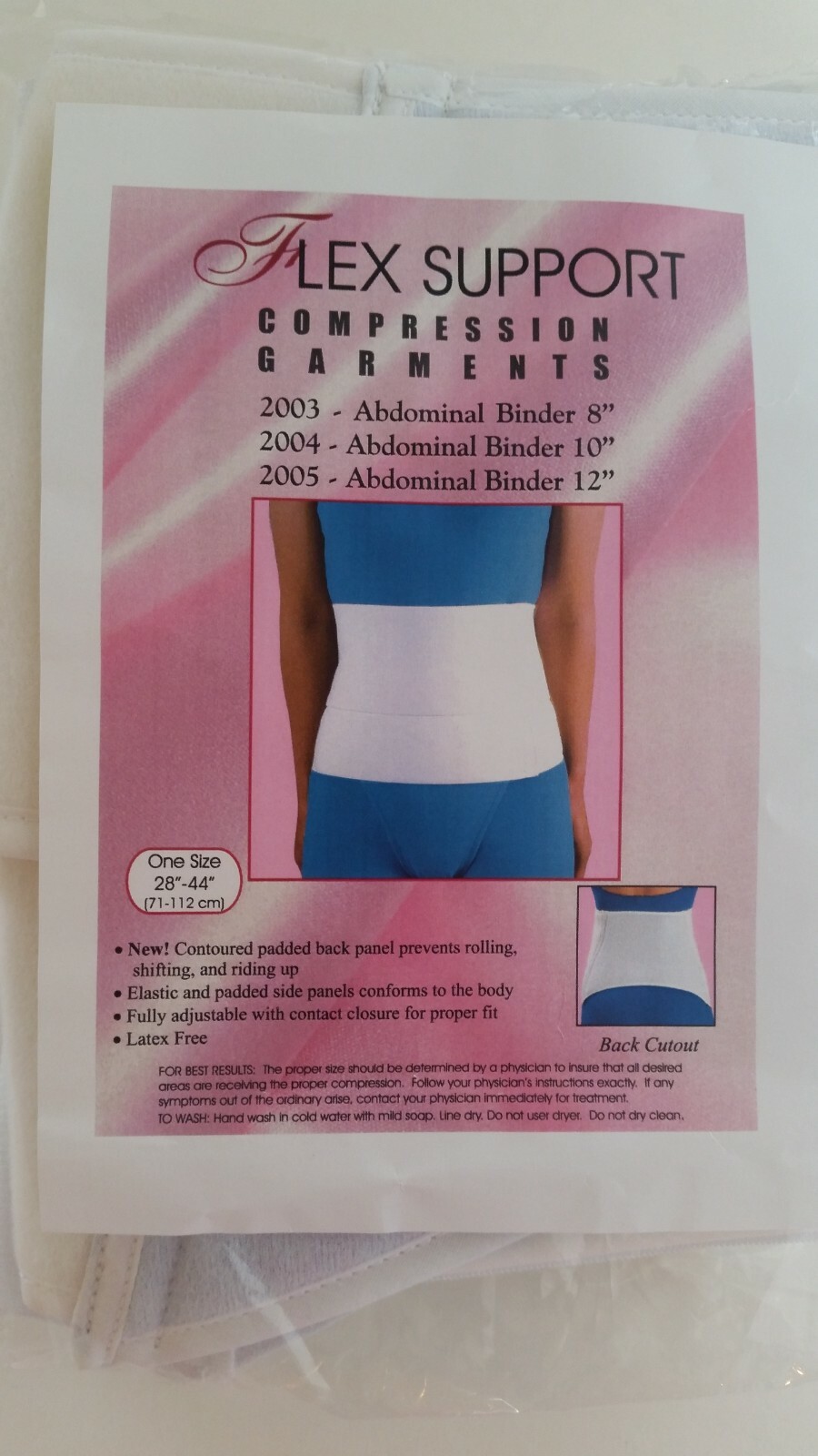 Abdominal Binder – 8”, 10”, 12” (One Size 28”– 44”)