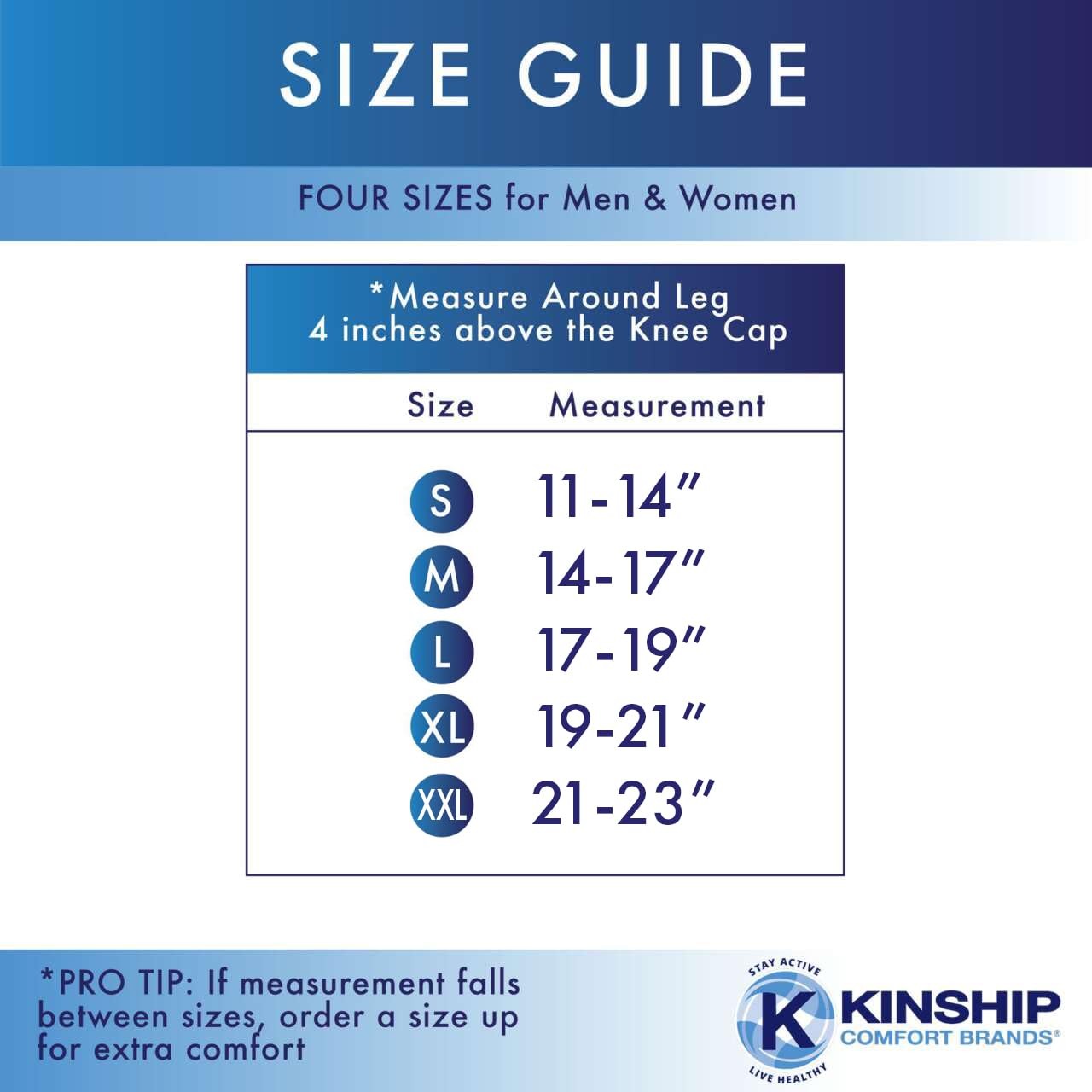 Kinship Comfort Brands Knee Brace Compression Sleeve for Men, Small, Black