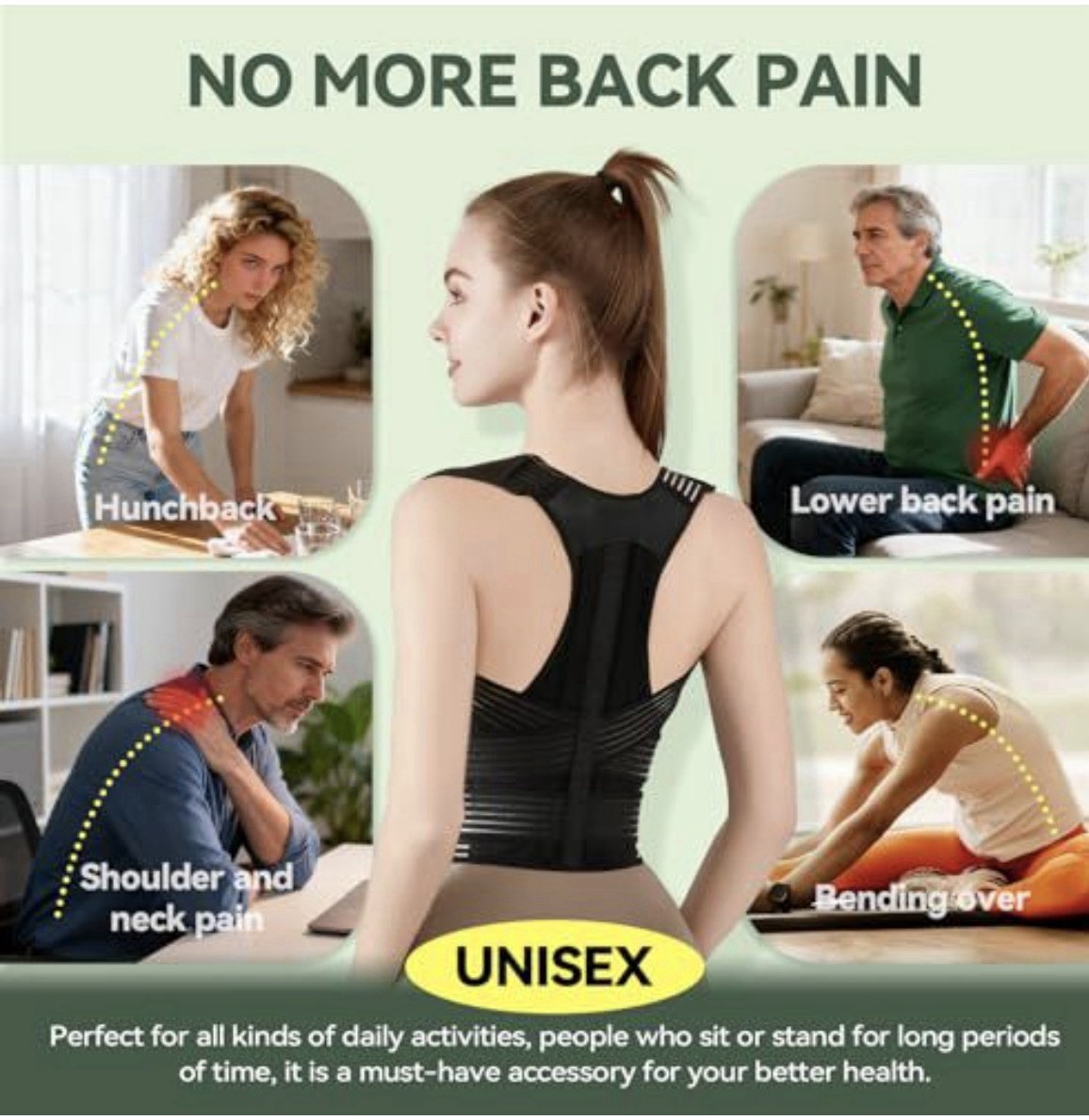 Back Brace Posture Corrector Women Men Straighten Adjustable Support Large