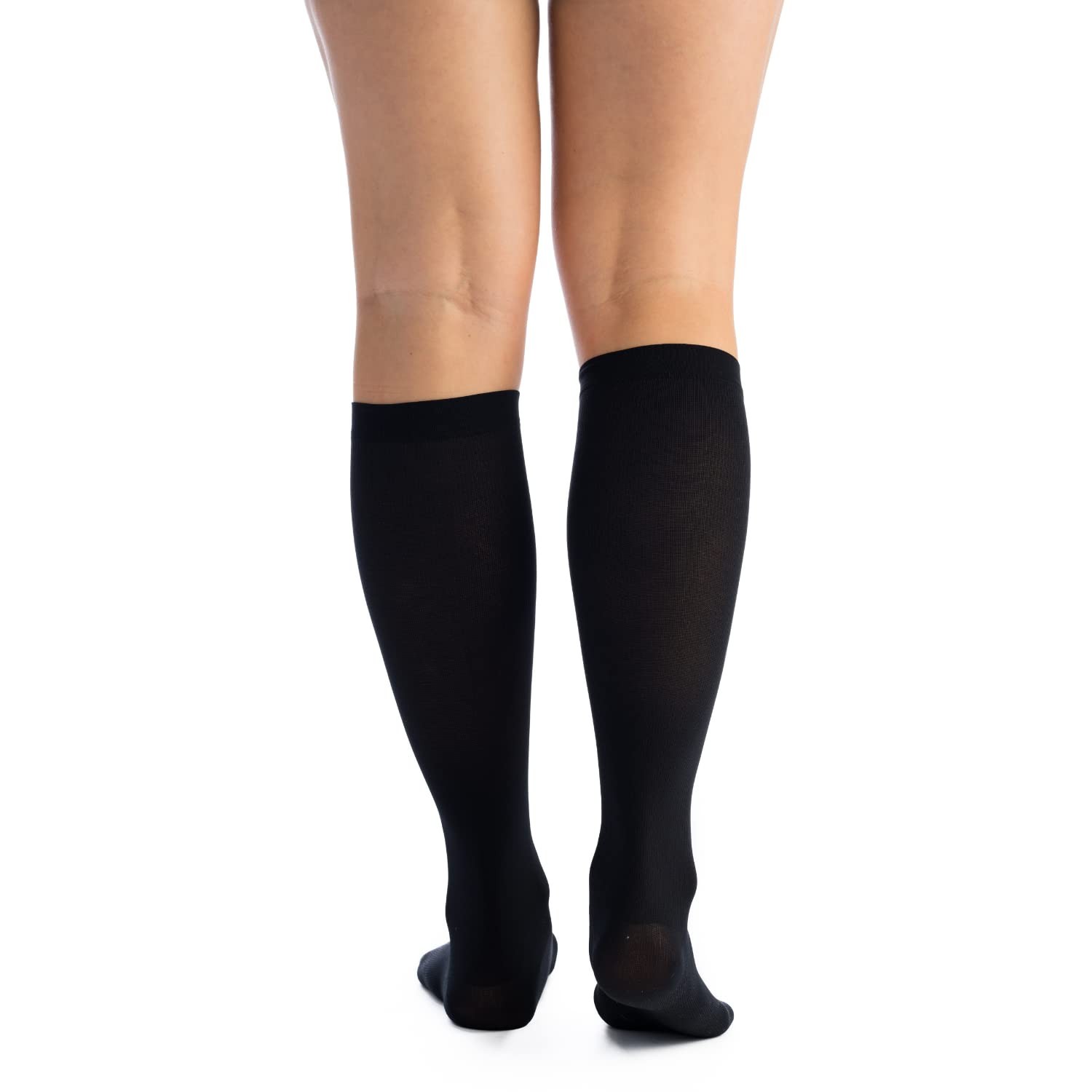 Women’s Microfiber Opaque Knee High Compression Socks 8-15 mmHg