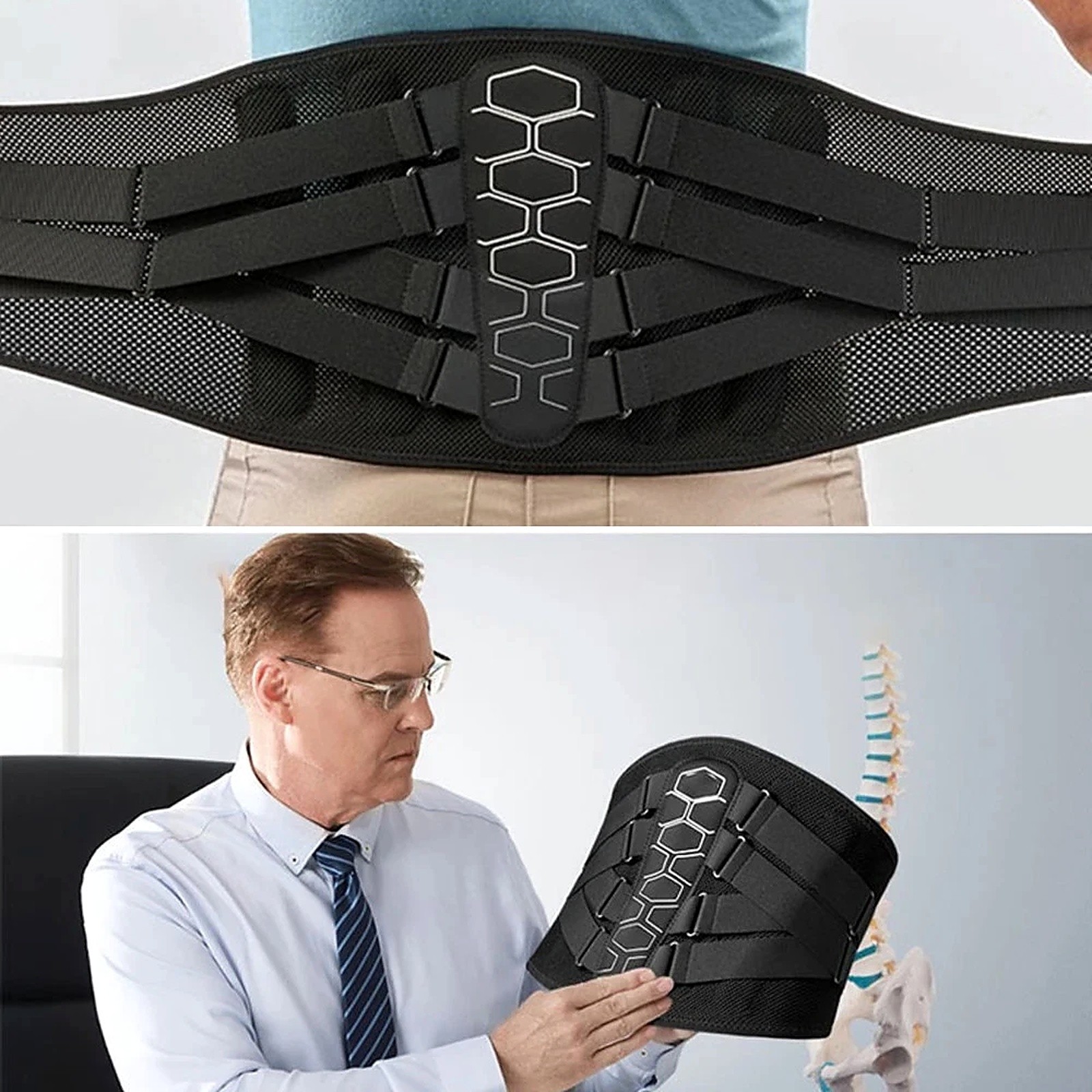 Adjustable Lower Back Brace Lumbar Support Waist Belt Men Women Back Pain Relief