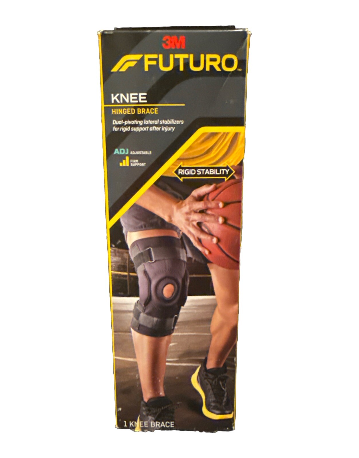 3M Futuro Knee Brace Hinged Black Firm Support Adjustable Size Stabilizer New