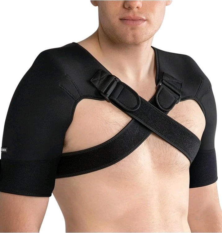 Double Shoulder Brace for & Men,Double Sleeve for Sleeping,Adjustable. S