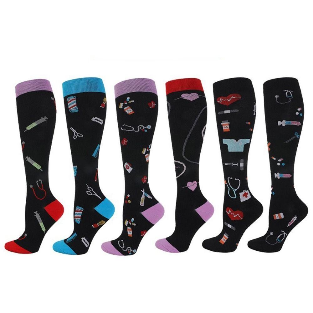 15 Pairs Knee-High Compression Socks Random Color 20-30mmHg Mens Womens S/M-XXL