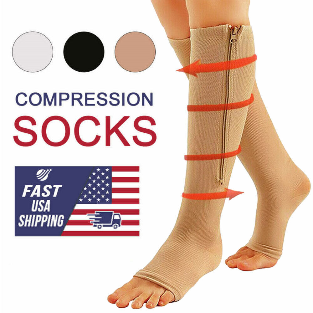 Open-Toe Firm Support 15-20mmHg Opaque Maternity Knee High Compression Stockings