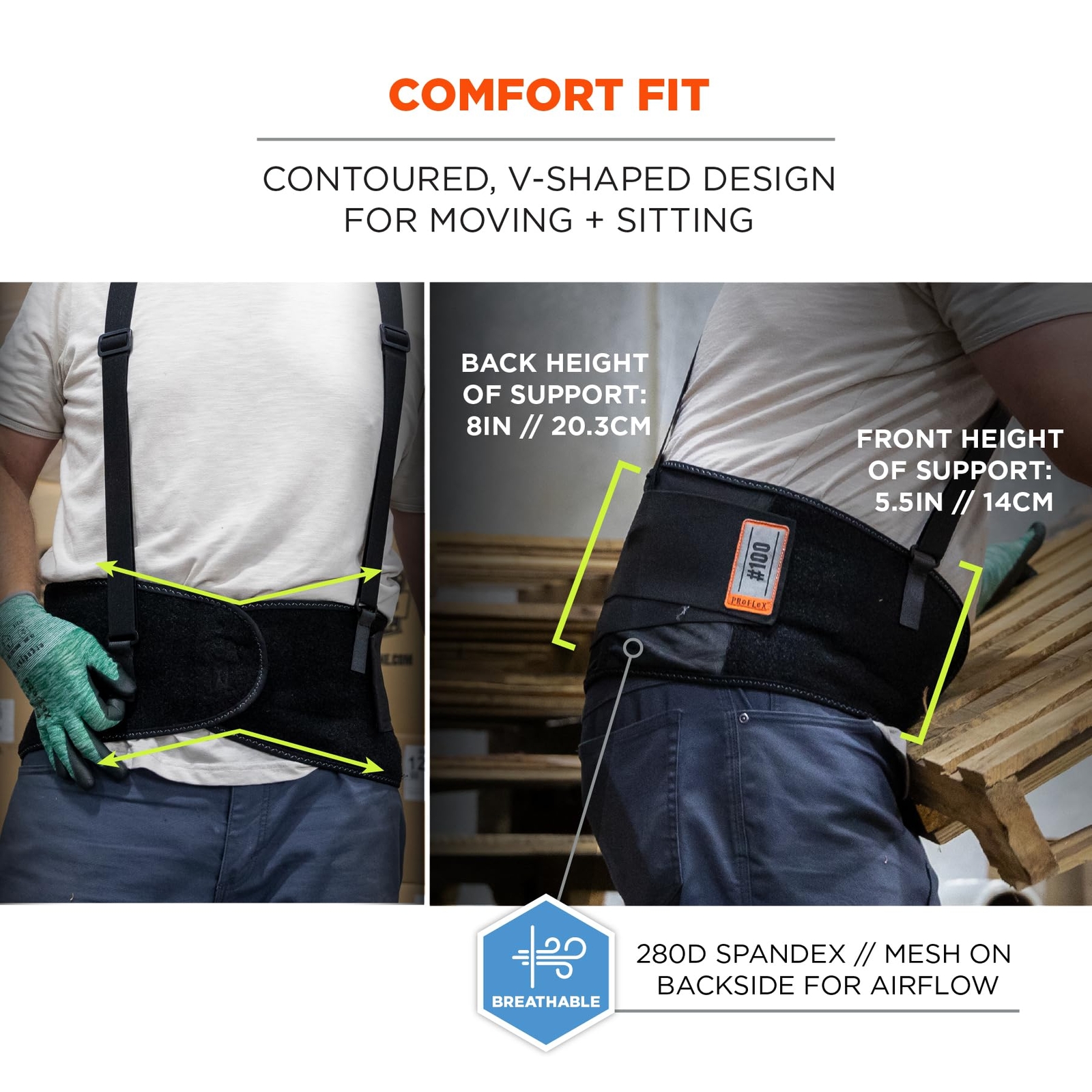 – 100 2Xl Black Back Support 11386