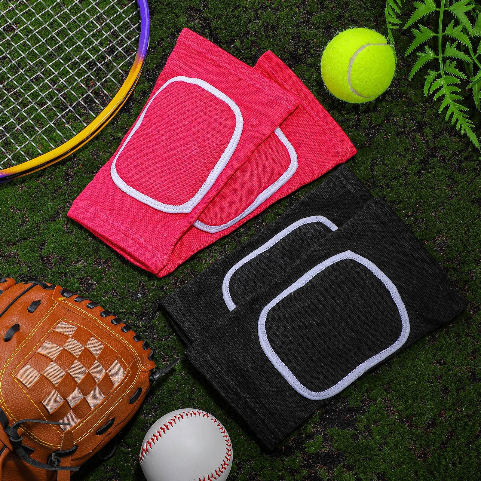 2 Pair Elbow Pads Volleyball Breathable Protective Support Gel Pad Brace Arm