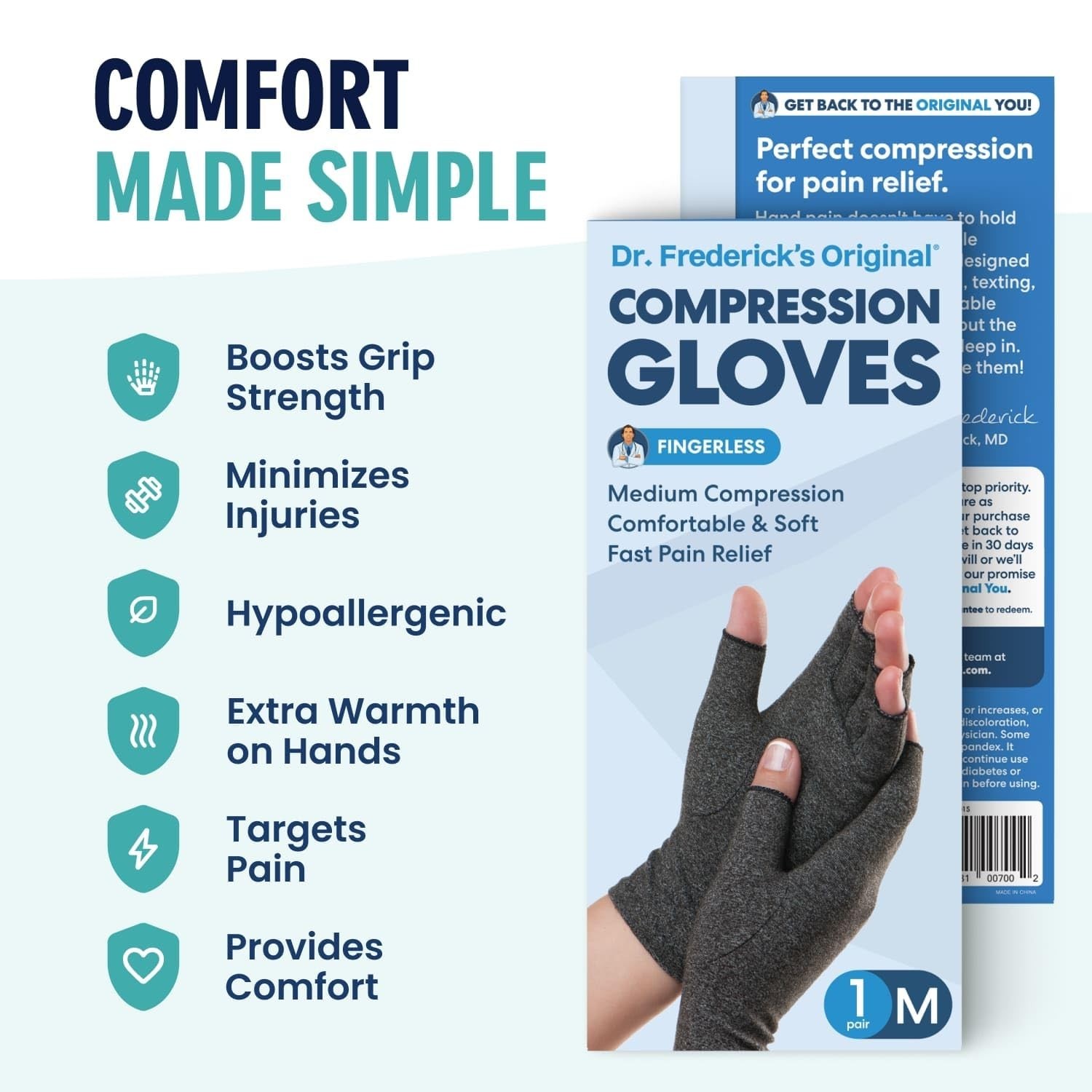 Arthritis Compression Gloves for Men & Women – Fingerless Hand Support for Pain