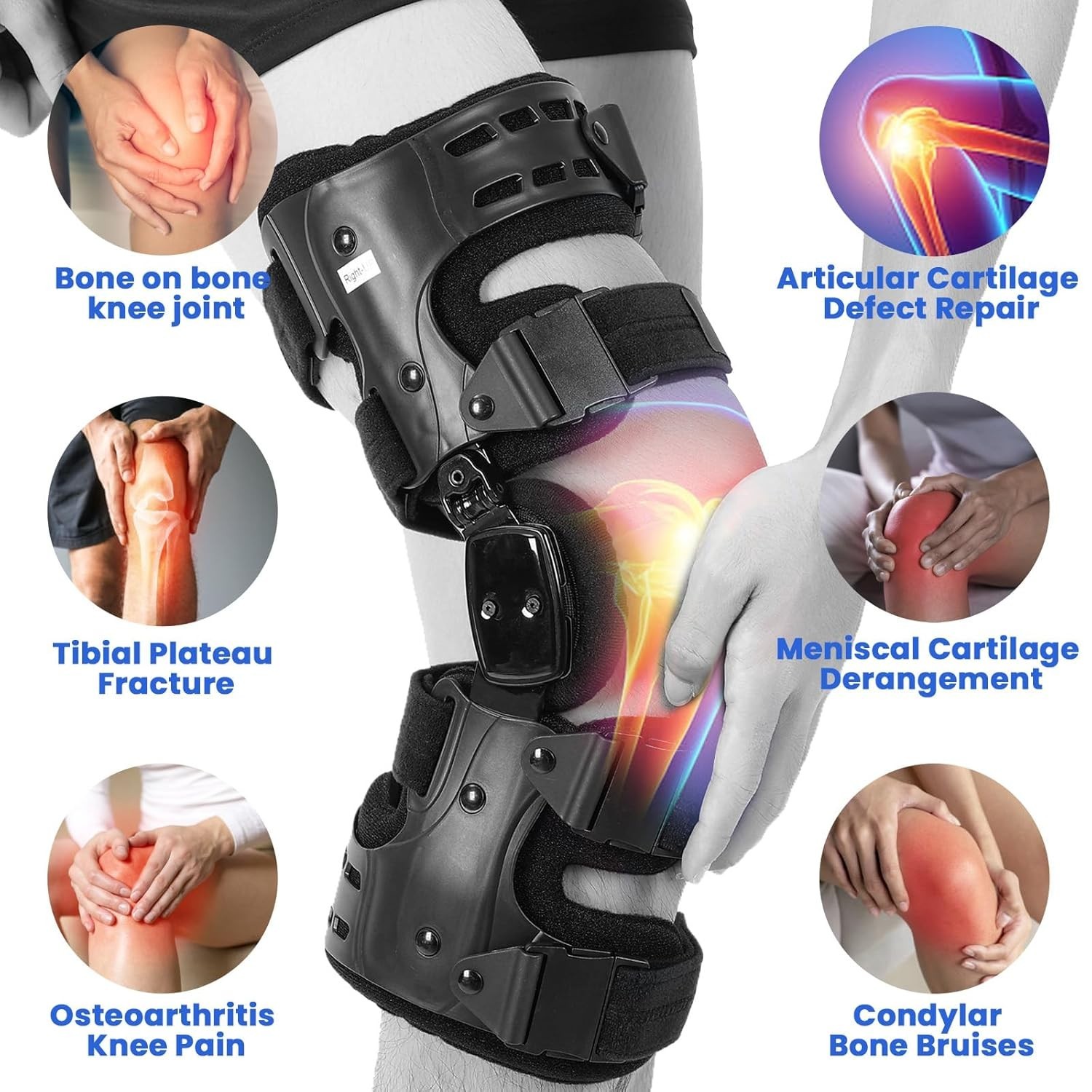 Mathgetin OA Unloader Knee Brace Left Osteoarthritis Meniscus Support Adult
